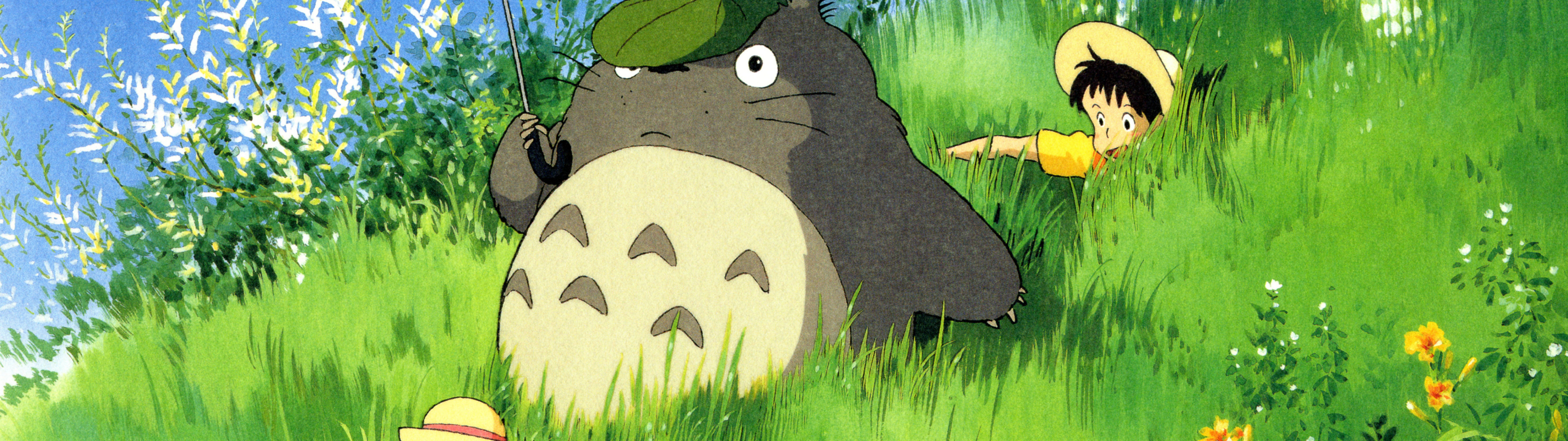 Скачать обои Тоторо, Мой сосед тоторо, Tototo, My neighbor totoro, раздел  прочее в разрешении 3840x1080