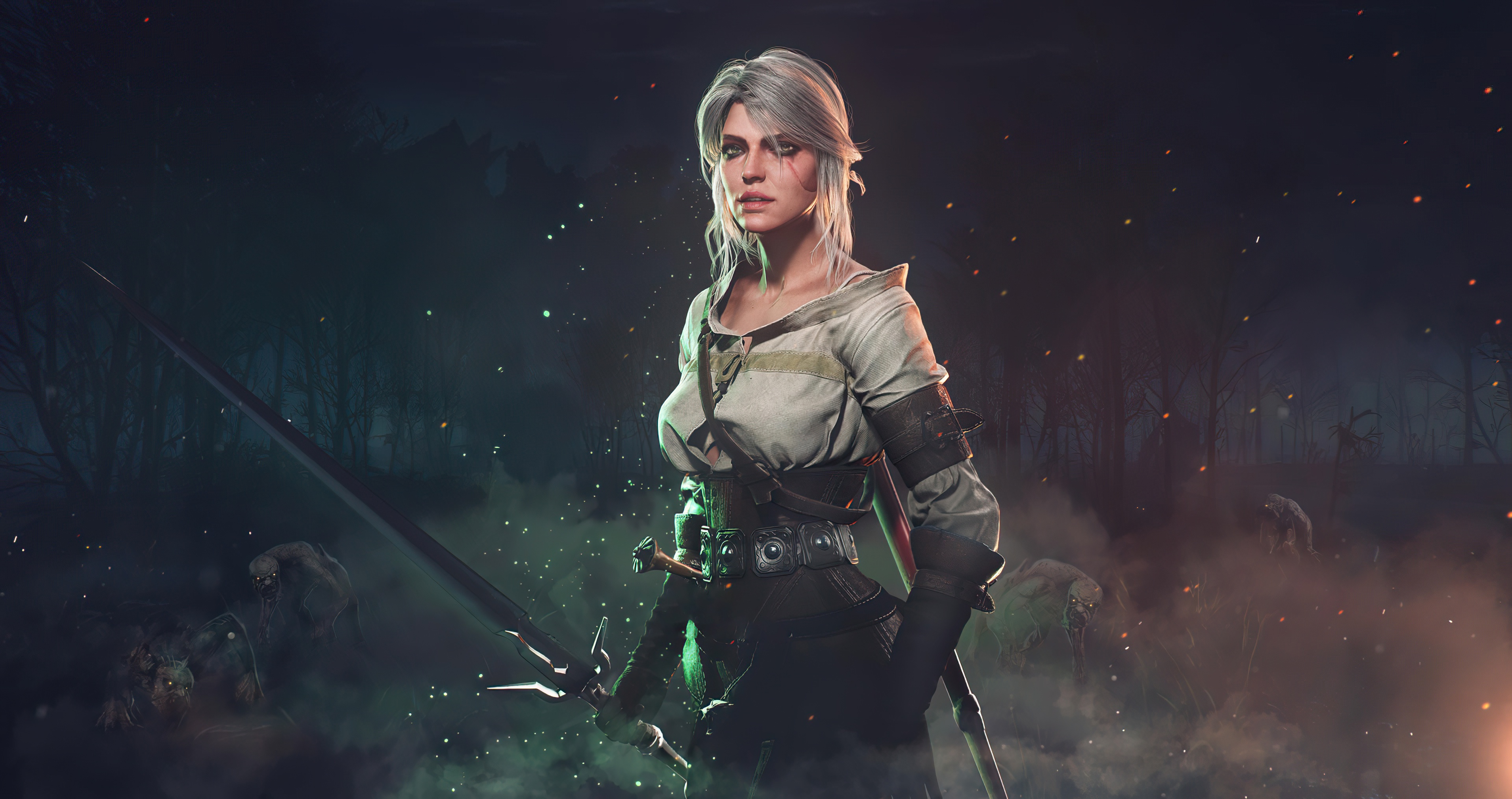 Обои the witcher 3 wild hunt, ciri, цири, цирилла, cirilla, ведьмак 3 дикая  охота на телефон и рабочий стол, раздел игры, разрешение 3840x2028 - скачать