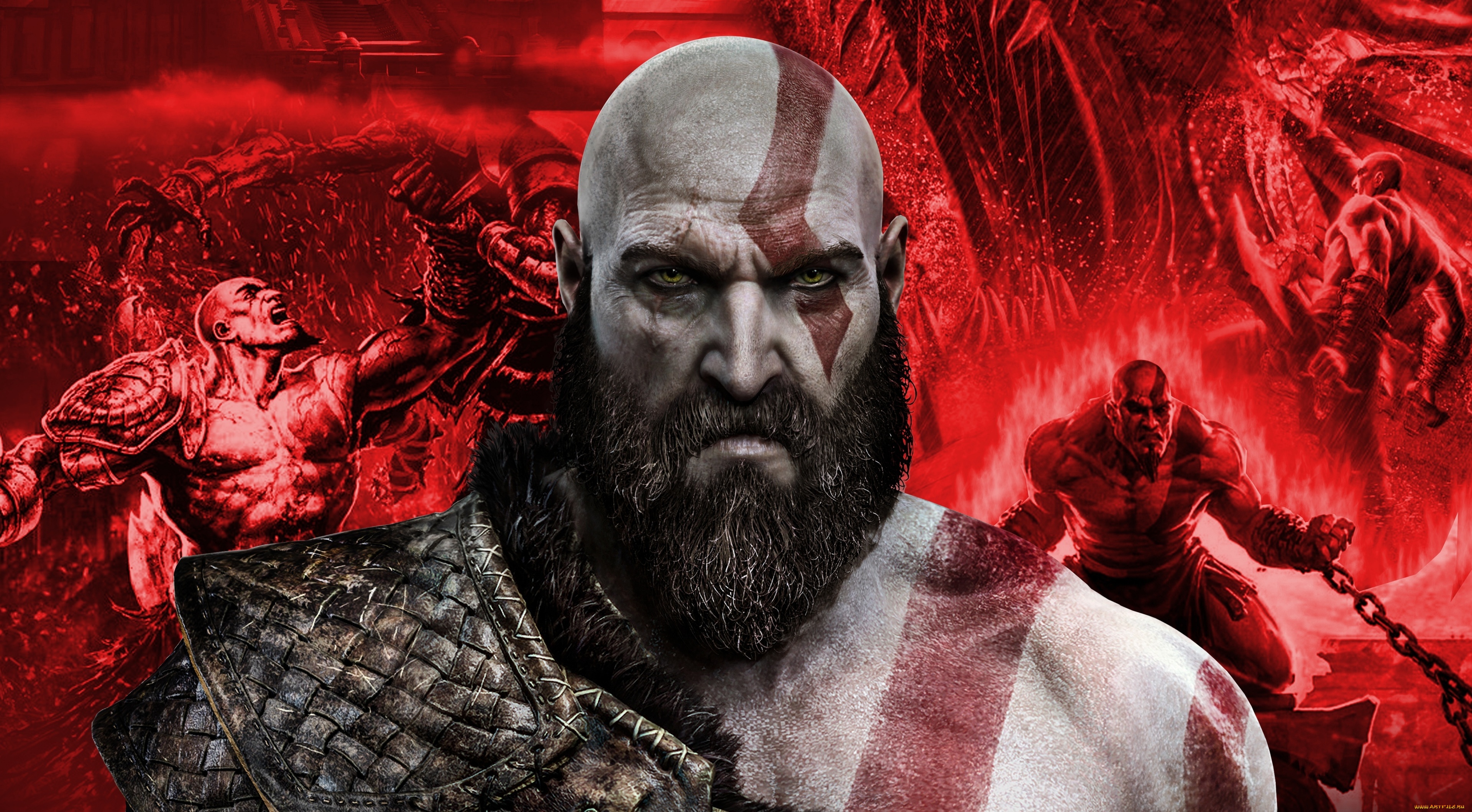 Обои God of War, Кратос, Бог Войны, убийца нечисти. на телефон и рабочий  стол, раздел игры, разрешение 3840x2120 - скачать