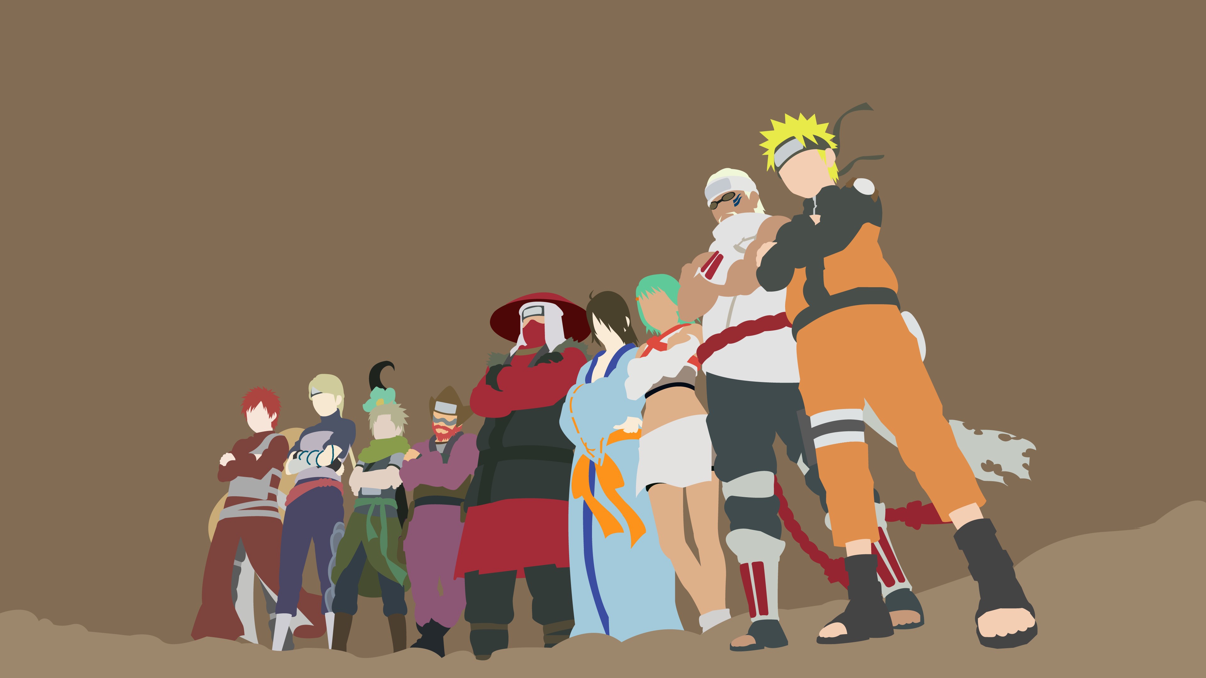 Скачать обои Naruto, anime, ninja, manga, shinobi, Naruto Shippuden,  Uzumaki Naruto, jinchuuriki, раздел минимализм в разрешении 3840x2160