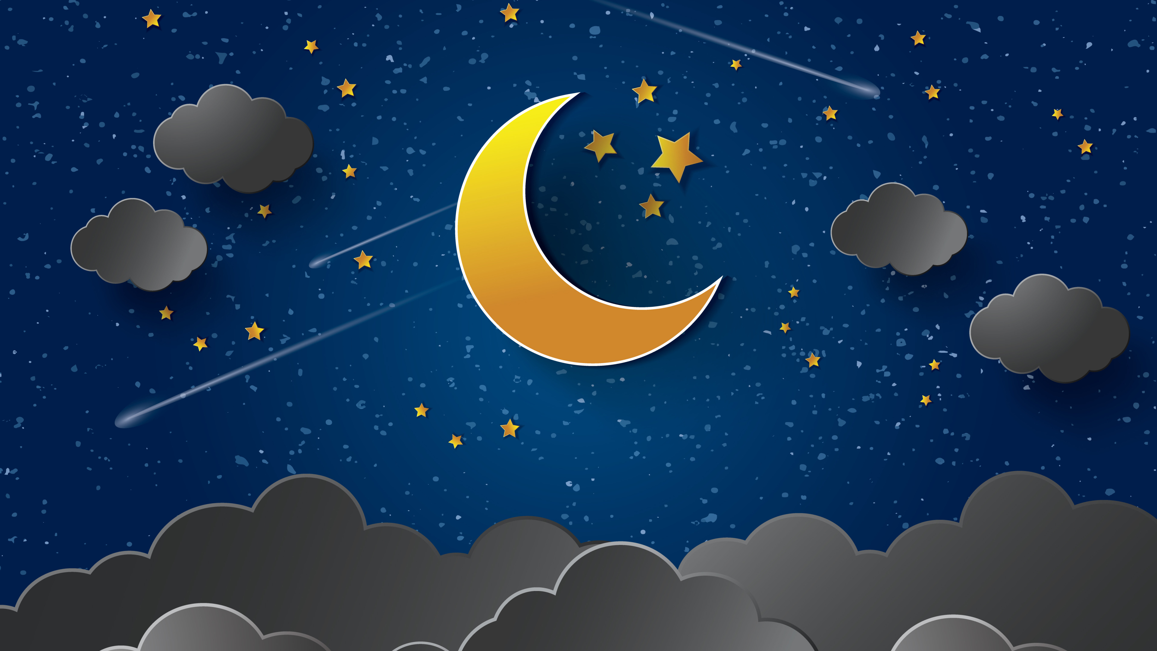 Мультяшная ночь картинки. Луна и звезды. Звездное небо с луной. Ночь месяц. Ночь Луна звезды.