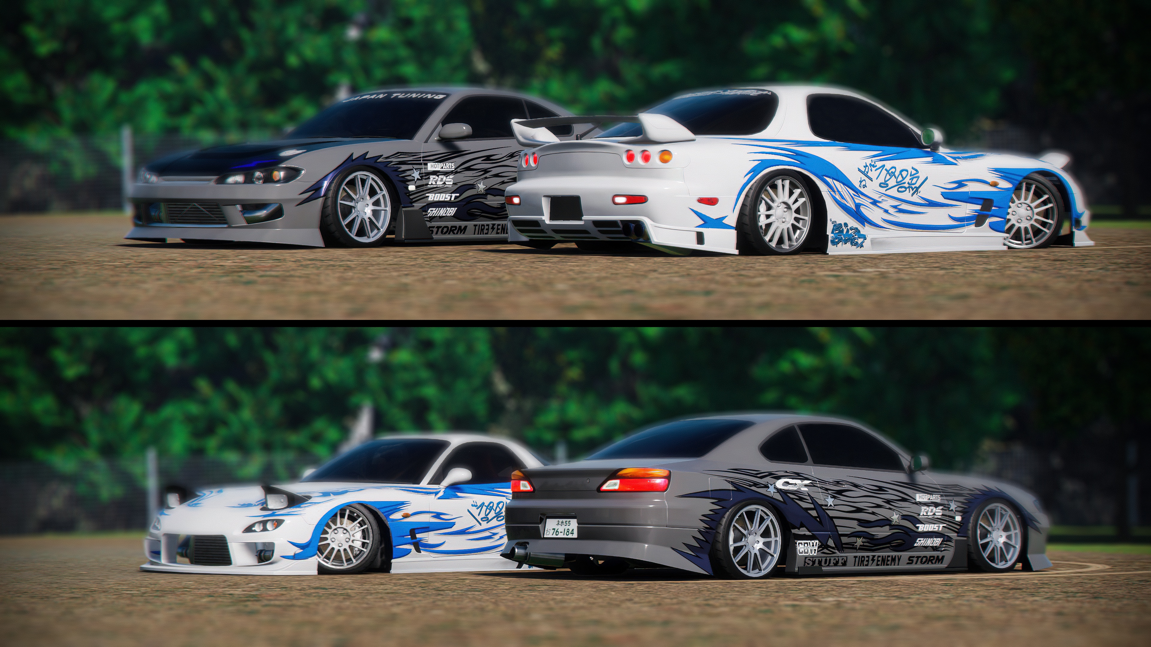 Скачать обои mazda, rx7, games, silvia, carsfromgame, carx, nissan silvia  s15, раздел mazda в разрешении 3840x2160