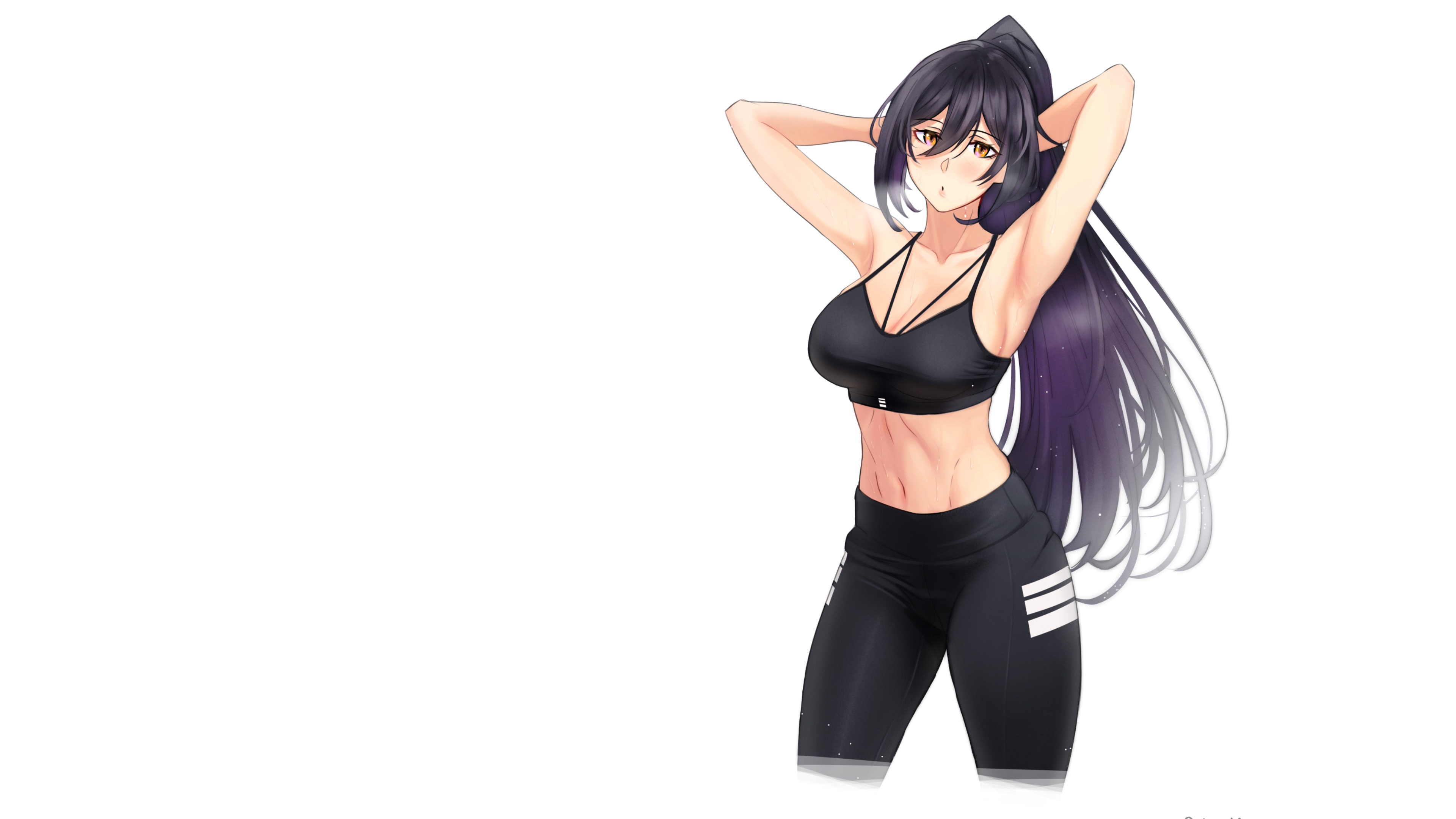 Скачать обои girl, hot, sexy, anime, babe, sports, fitness, gym, раздел  сёнэн в разрешении 3840x2160