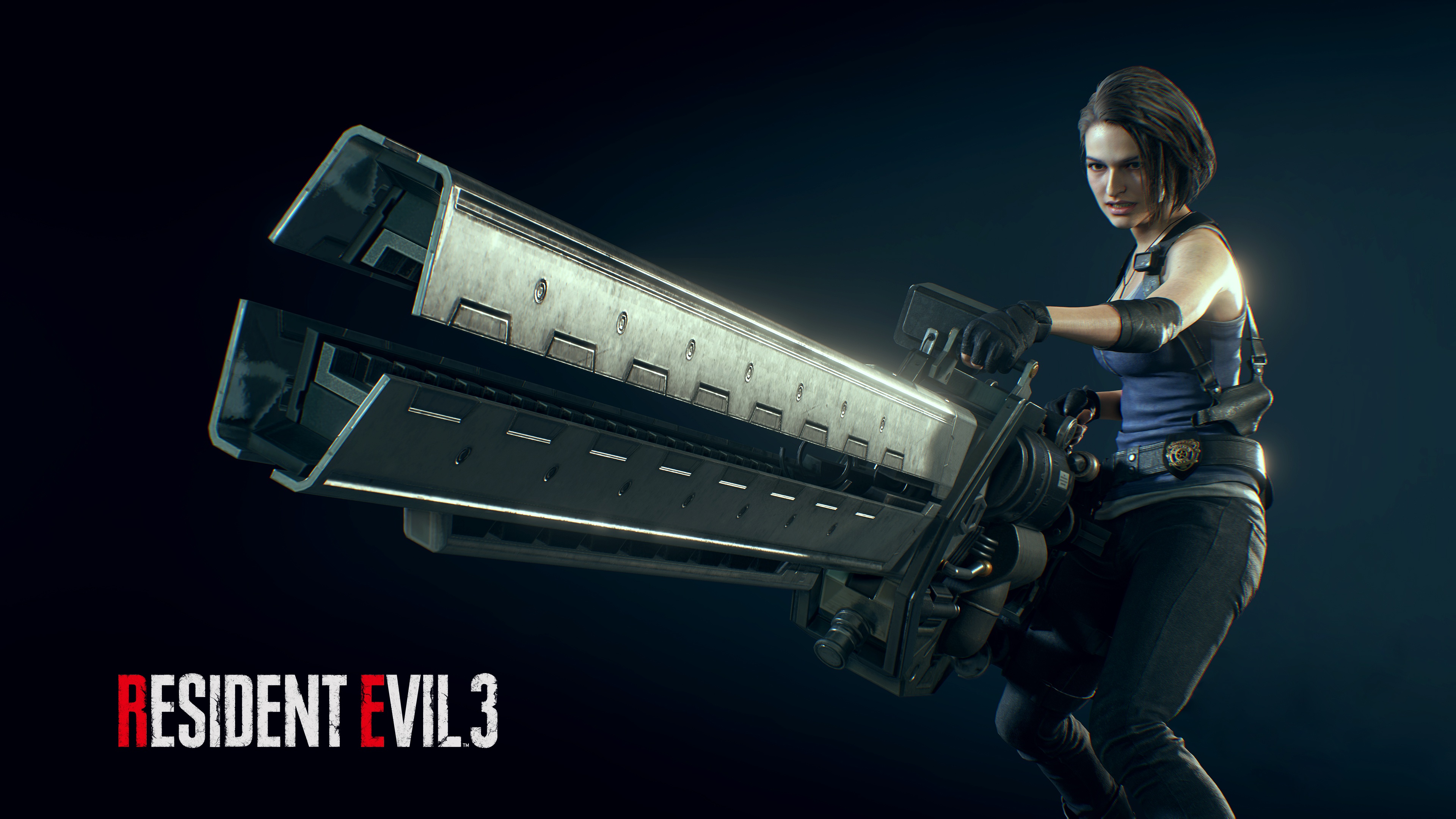 Скачать обои girl, jill valentine, big gun, resident evil 3 remake, раздел  игры в разрешении 3840x2160