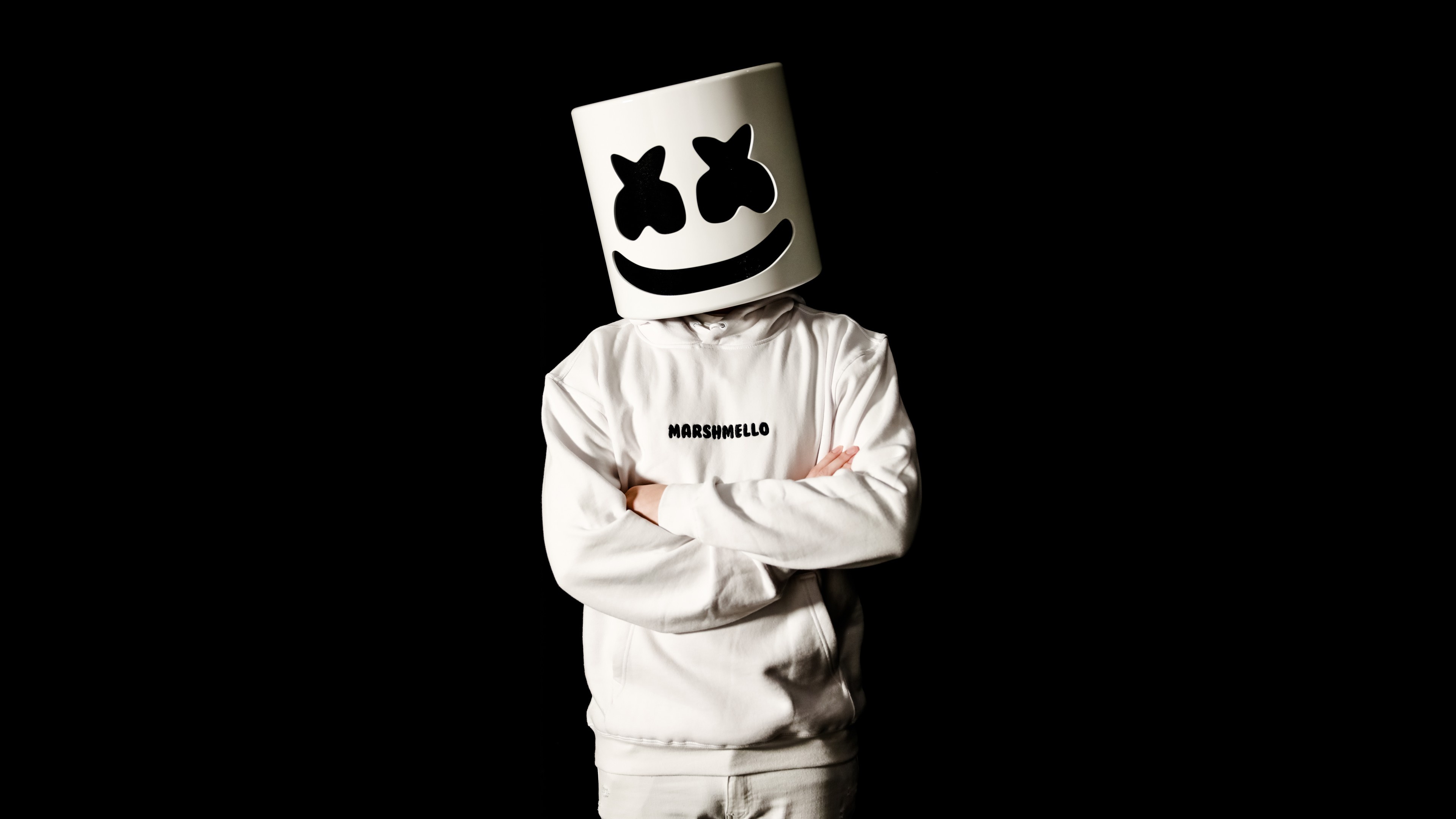 Обои человек, маска, диджей, маршмэллоу, Marshmello на телефон и рабочий  стол, раздел музыка, разрешение 3840x2160 - скачать