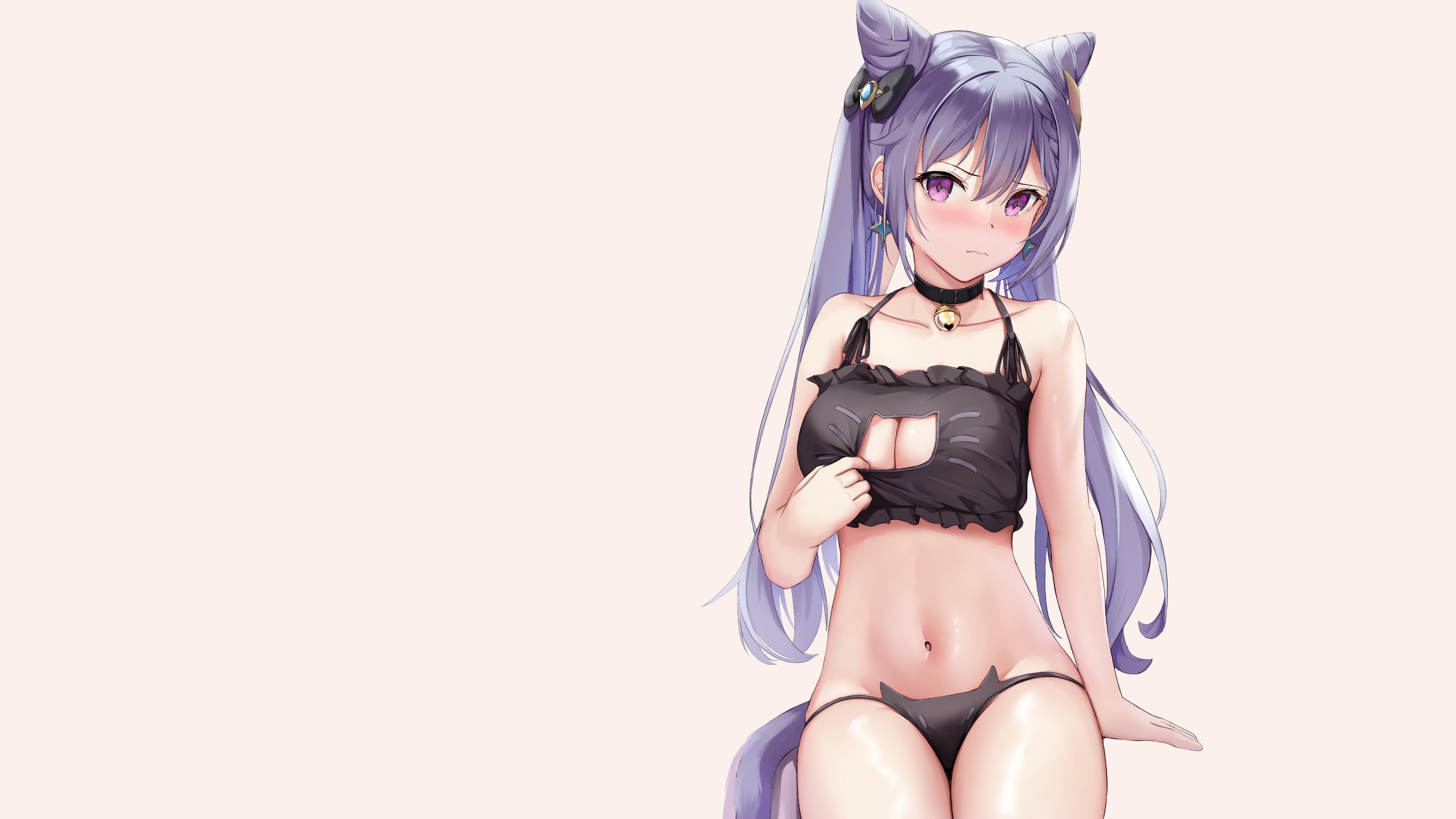 Скачать обои girl, sexy, anime, pretty, kitty, cute, Neko, genshin impact,  раздел сэйнэн в разрешении 3840x2160