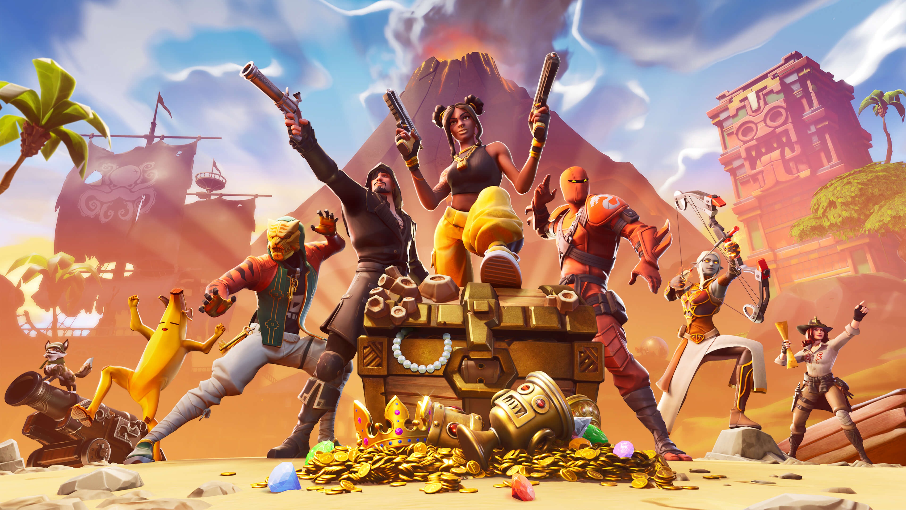 Обои Epic Games, Fortnite, 2019 на телефон и рабочий стол, раздел игры,  разрешение 3840x2160 - скачать