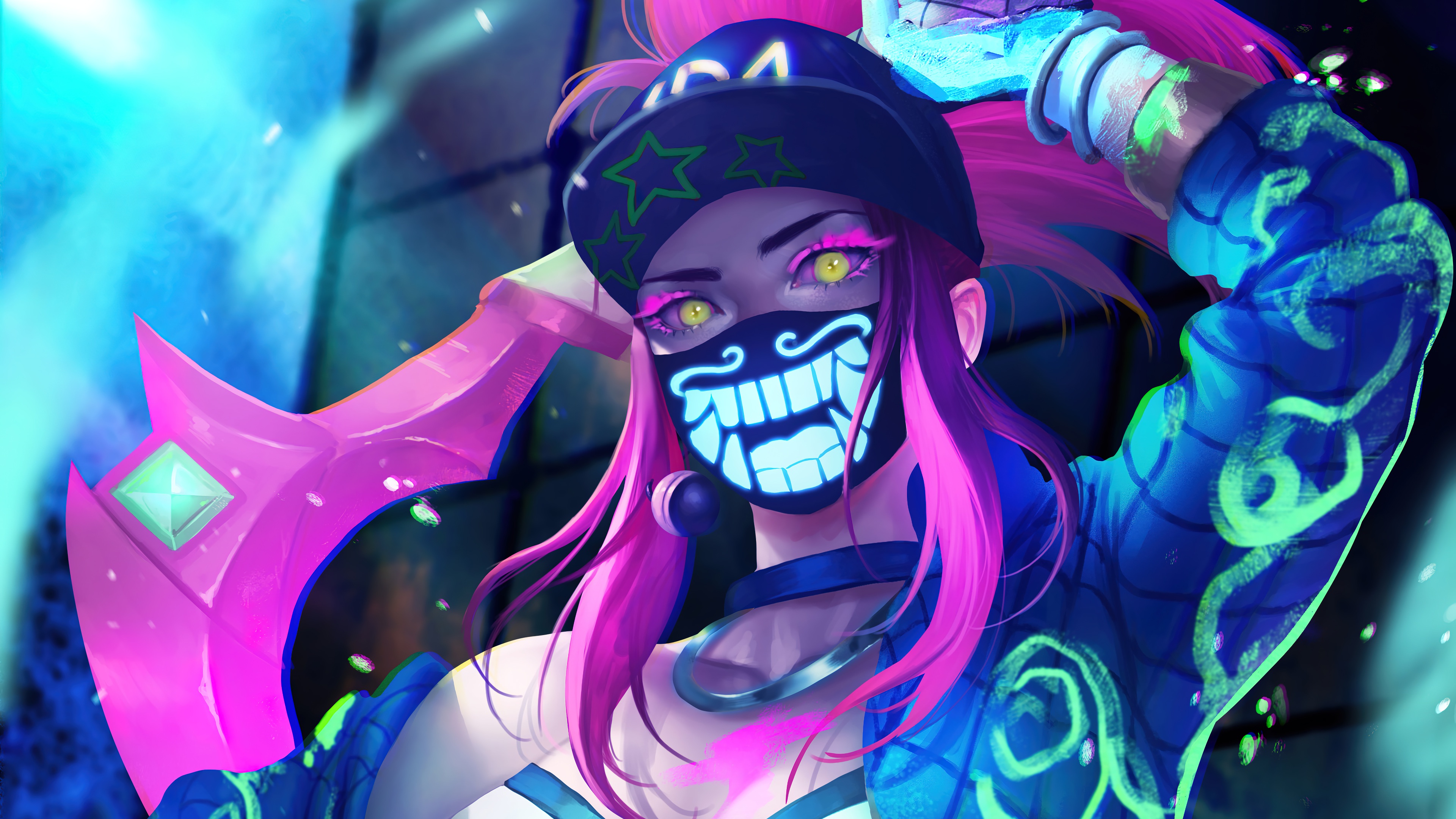 Скачать обои Art, Akali, League of Legends, Akali KDA, раздел игры в  разрешении 3840x2160