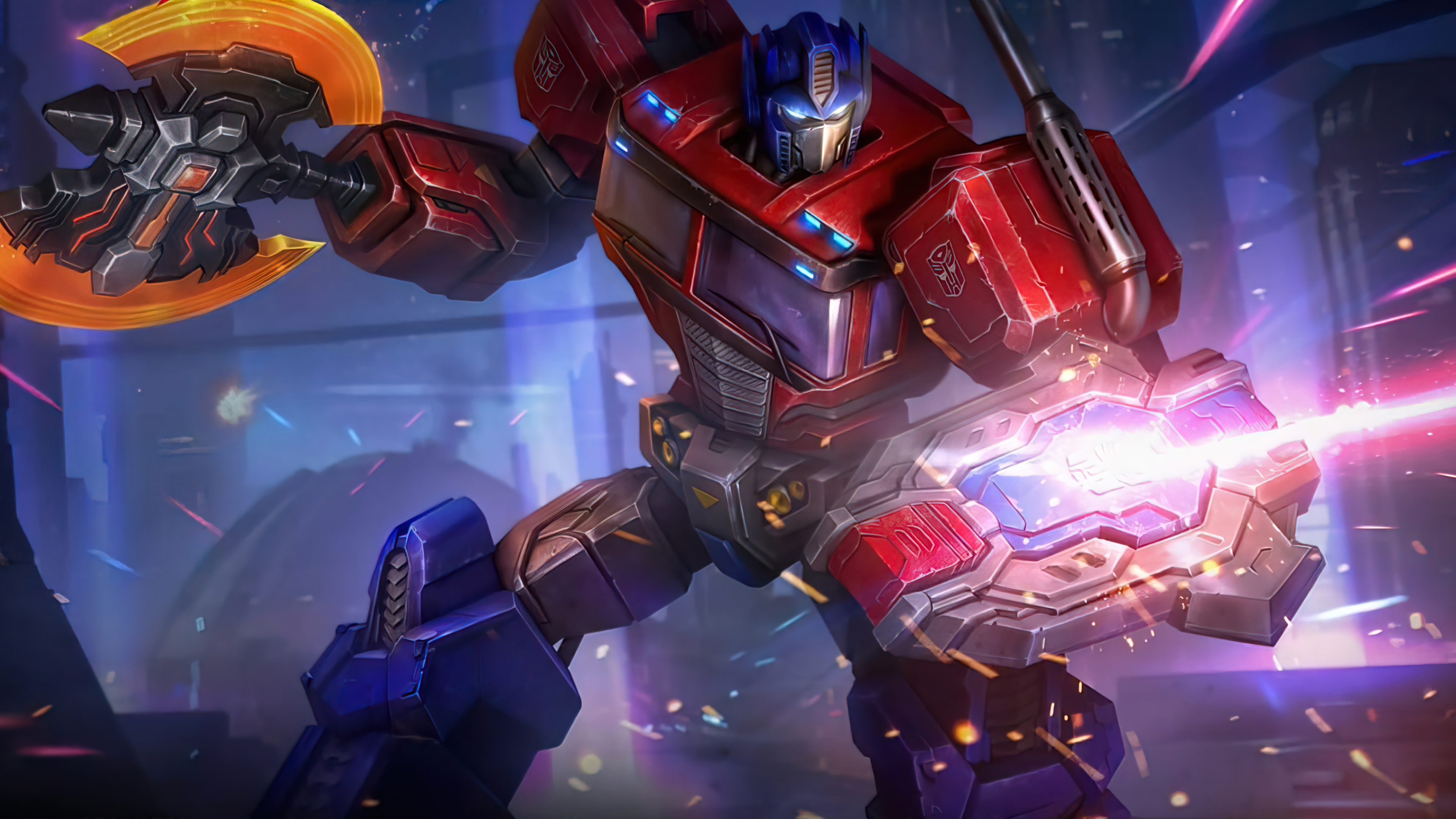 Обои Art, Transformers, Game, Optimus Prime, Johnson, MOBA, Mobile Legends,  Mobile Legends Bang Bang на телефон и рабочий стол, раздел игры, разрешение  3840x2160 - скачать