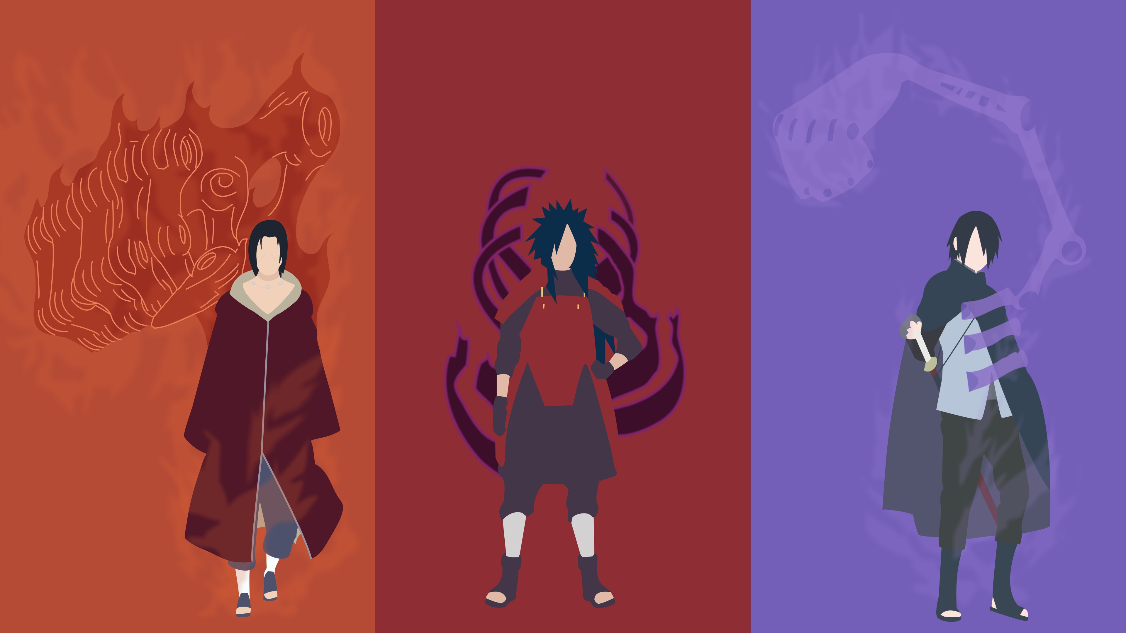 Скачать обои sword, Naruto, armor, anime, katana, ken, blade, Itachi,  раздел минимализм в разрешении 3840x2160