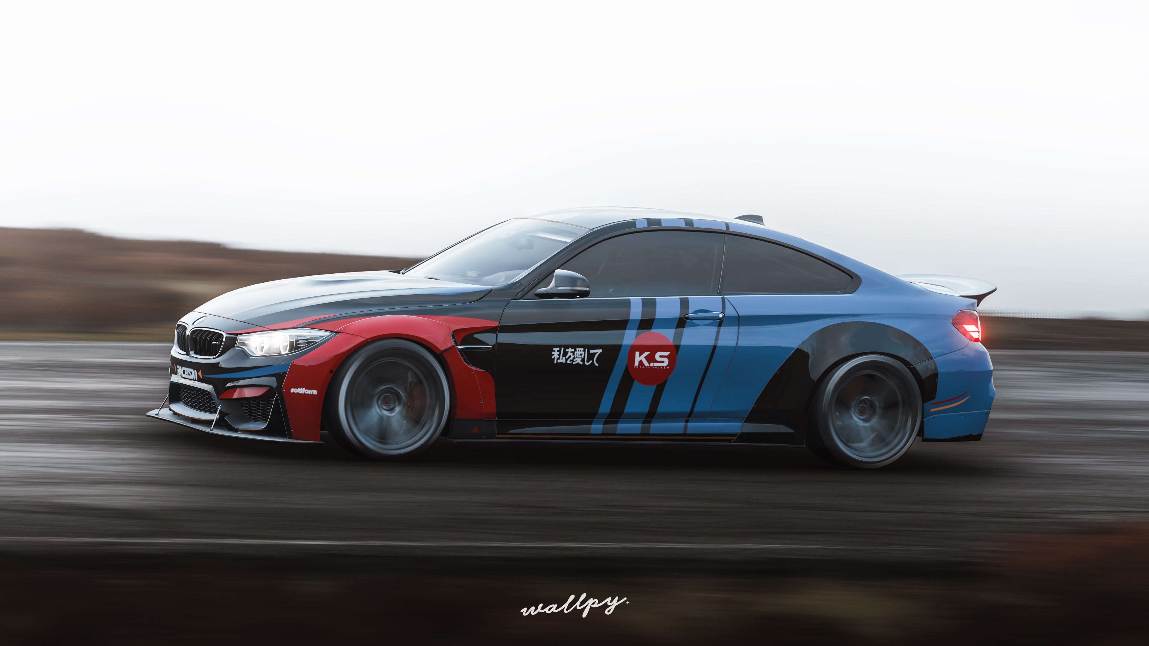 Обои скорость, Microsoft, BMW M4, game art, Forza Horizon 4, by Wallpy на  телефон и рабочий стол, раздел игры, разрешение 3840x2160 - скачать