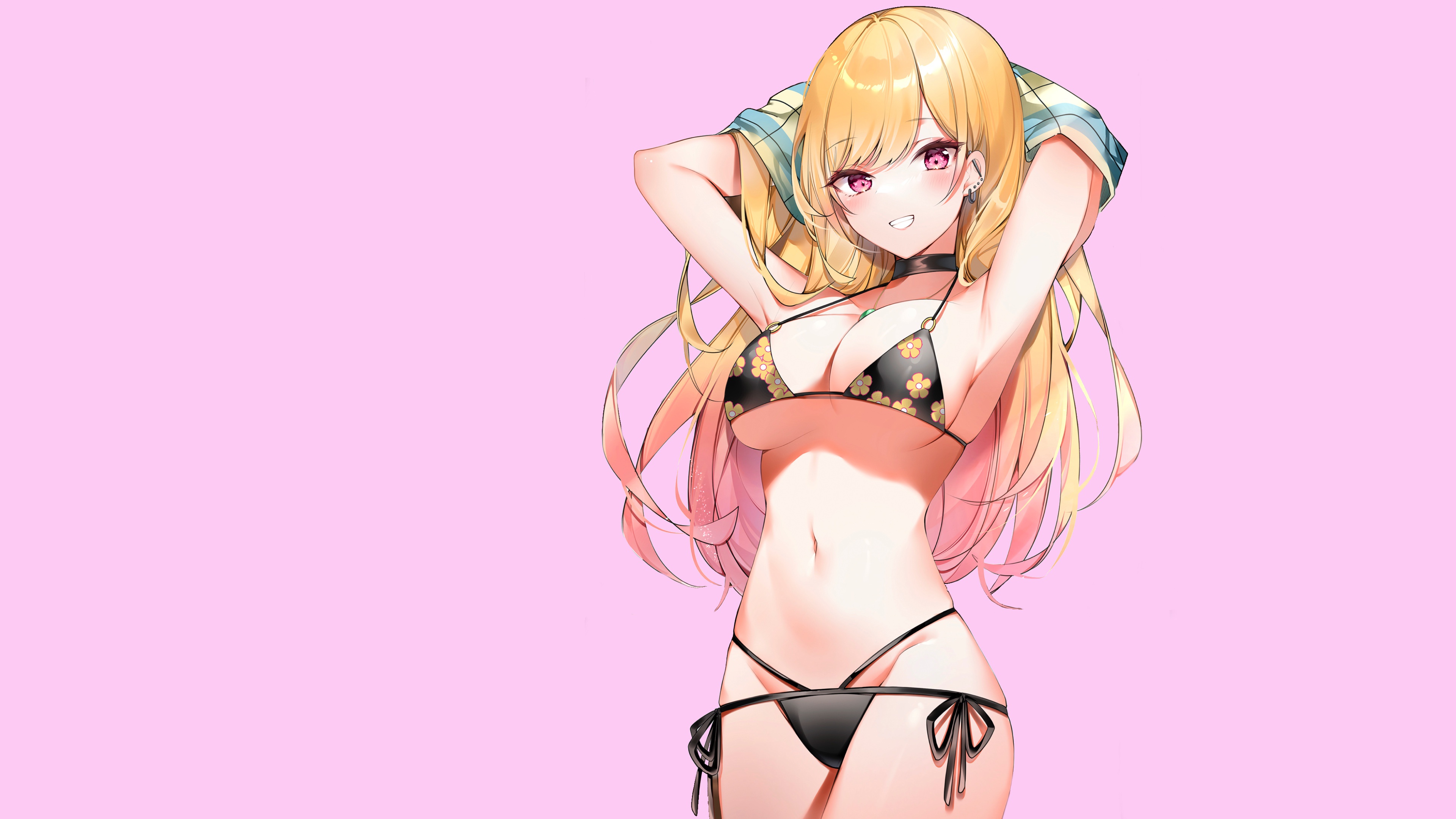 Скачать обои girl, hot, sexy, anime, pretty, blonde, babe, bikini, раздел  сэйнэн в разрешении 3840x2160