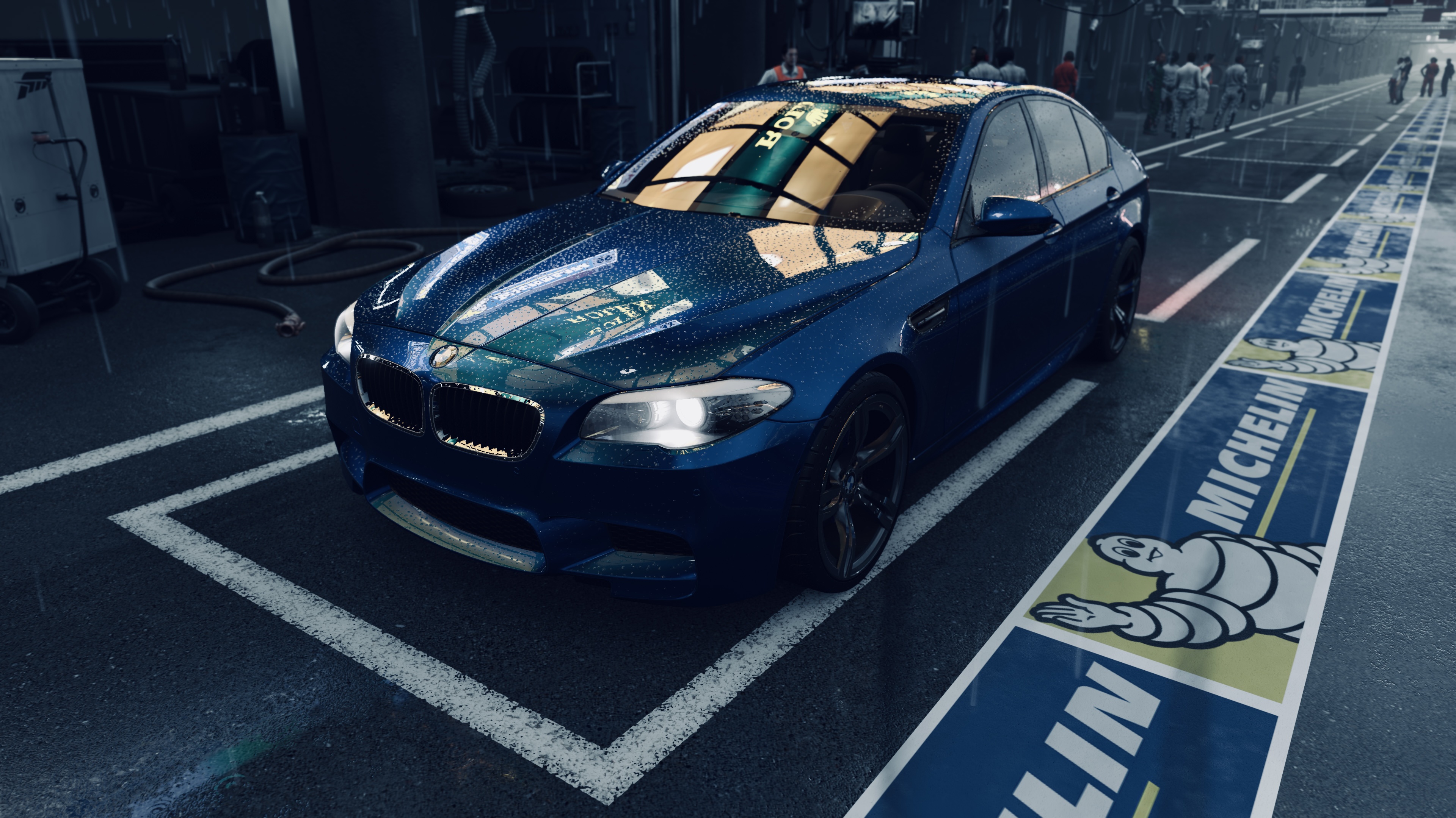 Скачать обои HDR, BMW, Rain, Game, F10, 5er, FM7, UHD, раздел игры в  разрешении 3840x2160