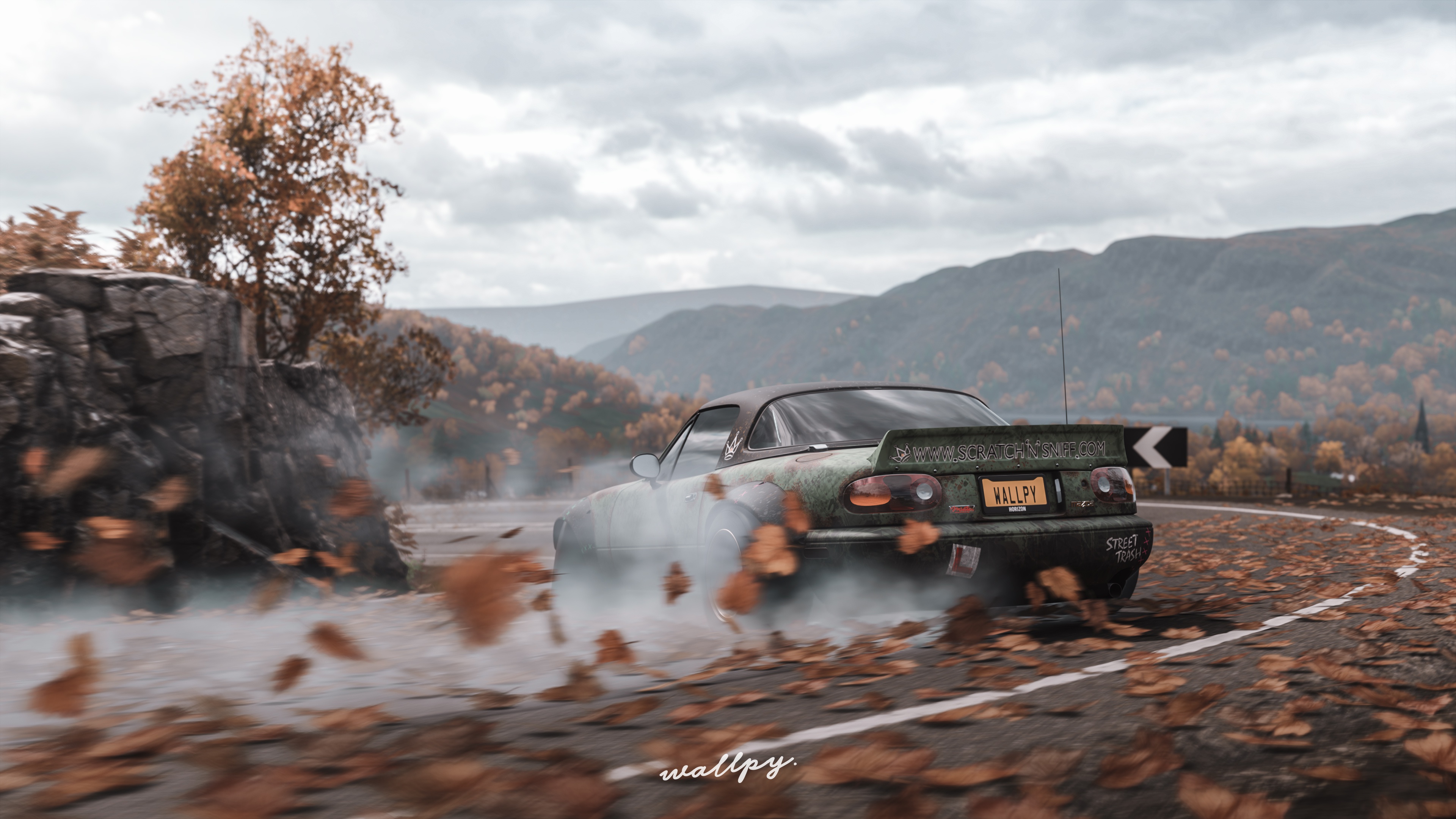 Обои Microsoft, Mazda, drift, game, 2018, MX-5, Forza Horizon 4, by Wallpy  на телефон и рабочий стол, раздел игры, разрешение 3840x2160 - скачать