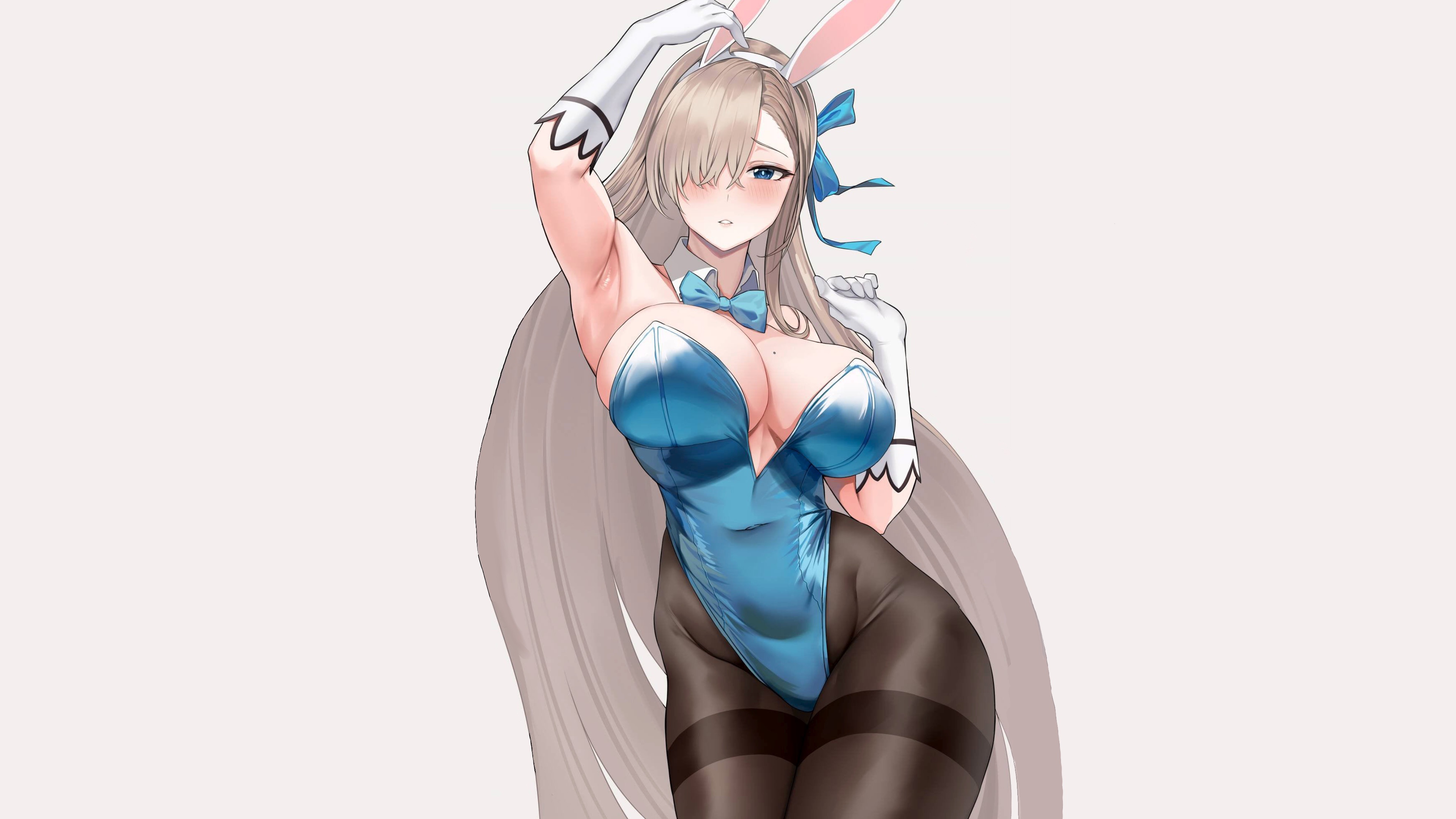 Скачать обои girl, hot, sexy, boobs, blue, anime, pretty, breasts, раздел  сэйнэн в разрешении 3840x2160