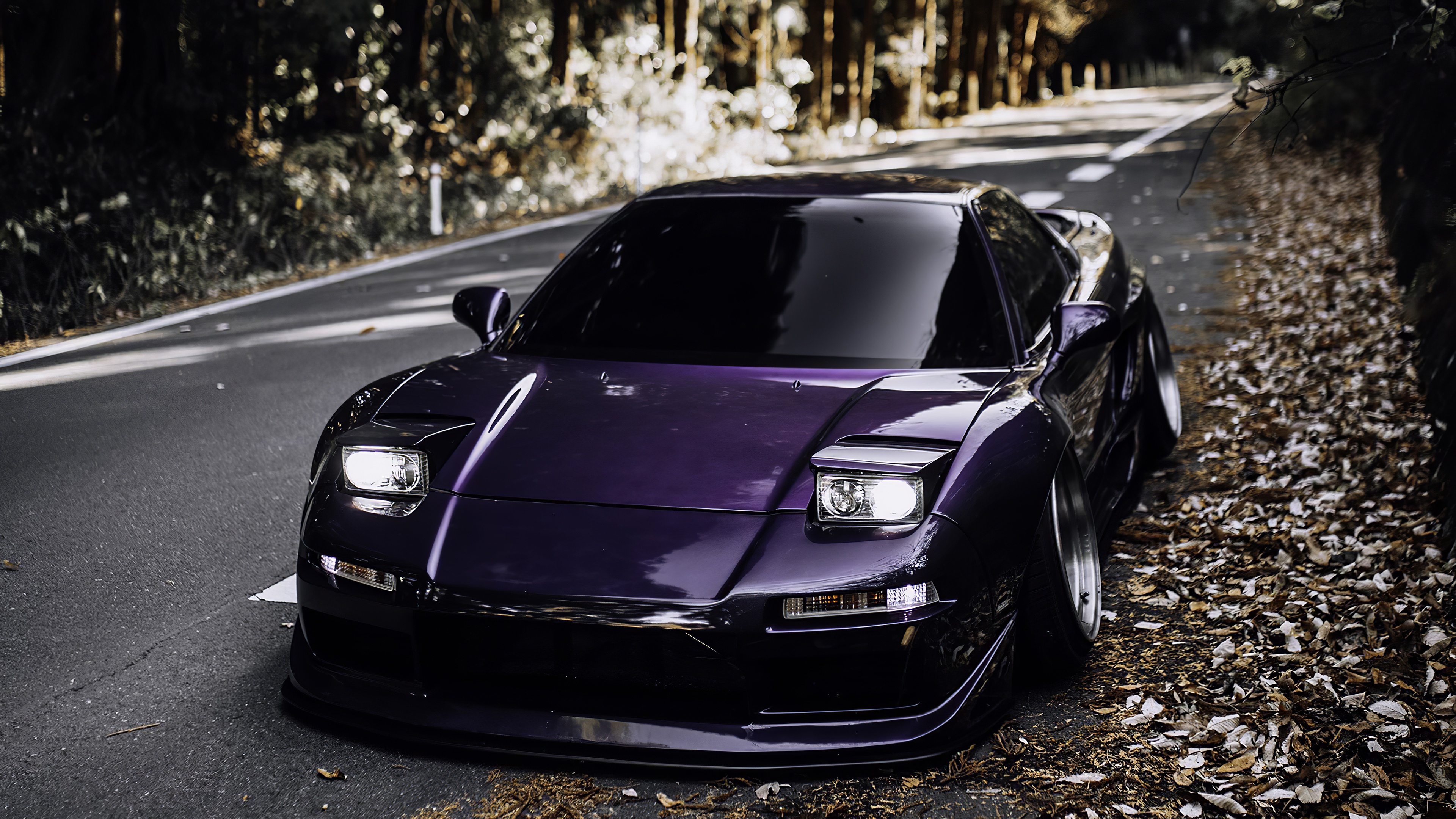 Бесплатные фото машин Скачать обои Honda, Front, Road, Violet, NSX, Stance, Face, Honda NSX, раздел ho