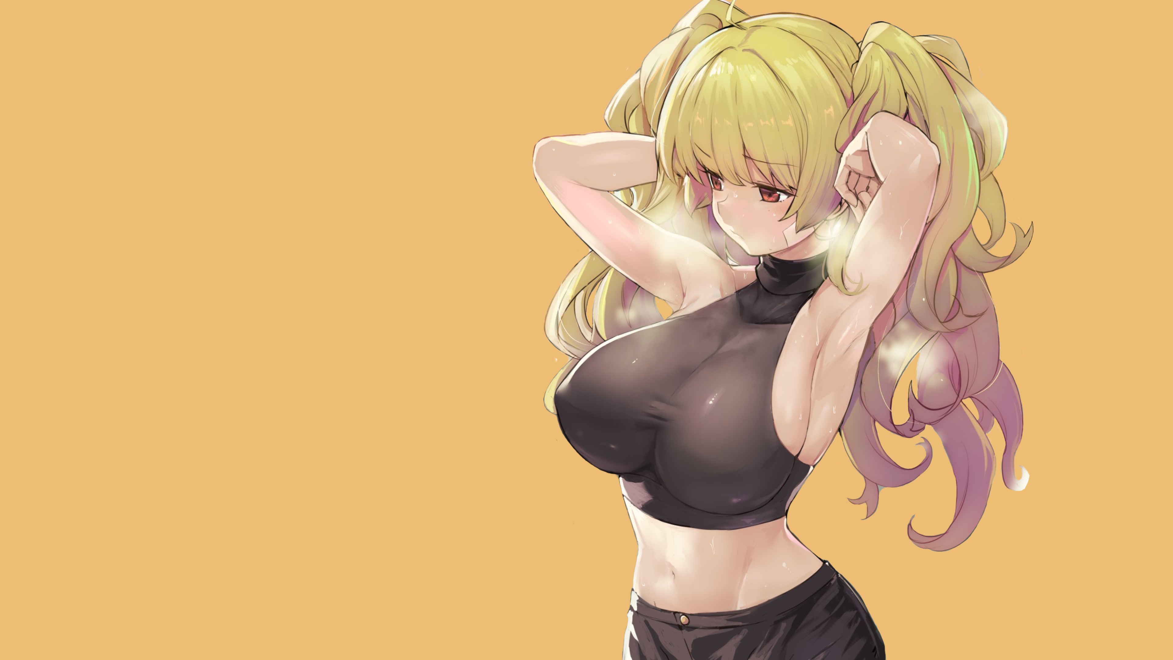 Скачать обои girl, hot, sexy, Anime, muscles, fir, steamy, раздел сэйнэн в  разрешении 3840x2160