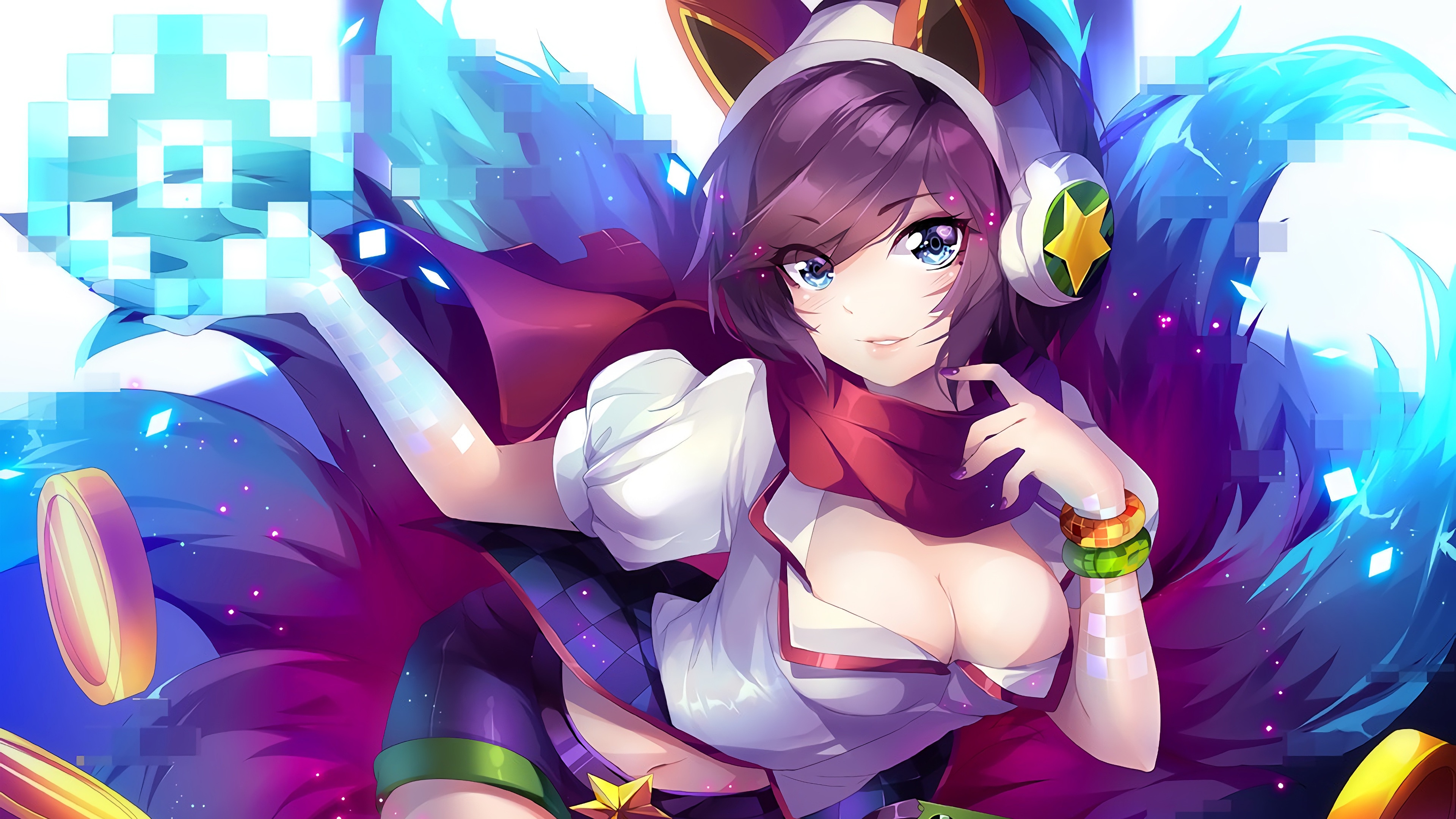 Обои Art, Game, League of Legends, Skin, LoL, Ahri, Arcade, Riot Game на  телефон и рабочий стол, раздел игры, разрешение 3840x2160 - скачать