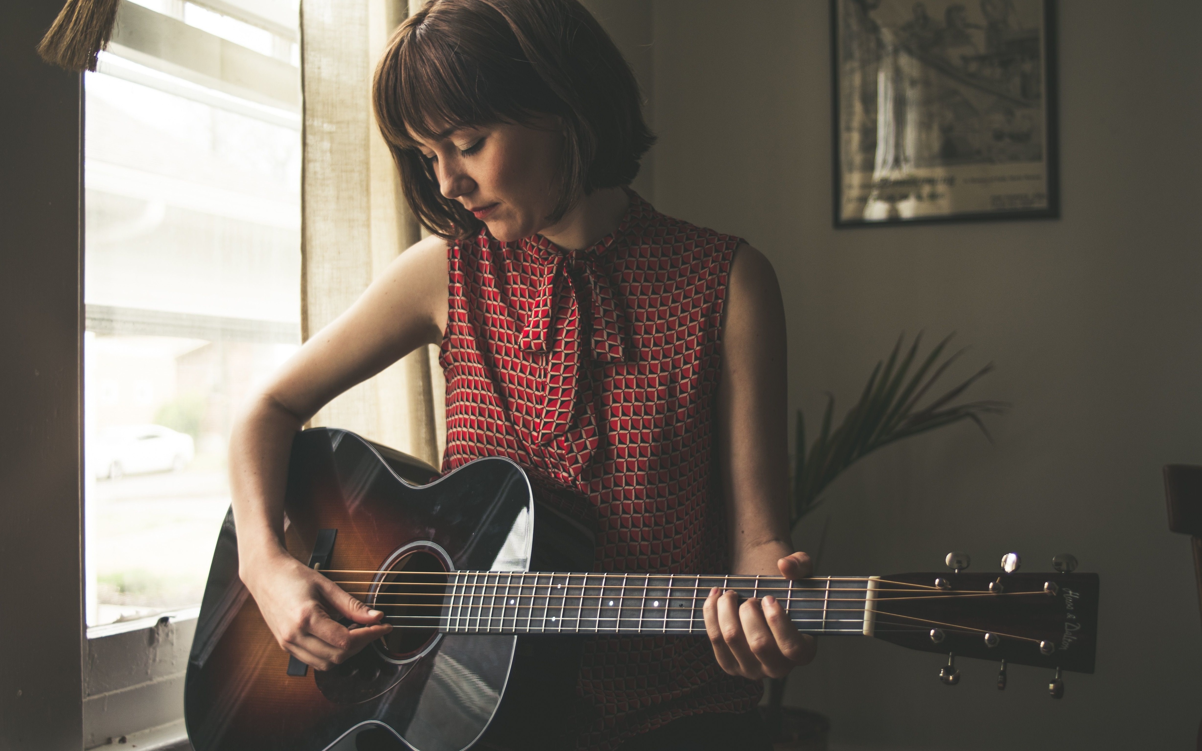 Обои guitar, американская певица в стиле кантри, Молли Таттл, bluegrass,  Molly Rose Tuttle, country folk на телефон и рабочий стол, раздел музыка,  разрешение 3840x2400 - скачать