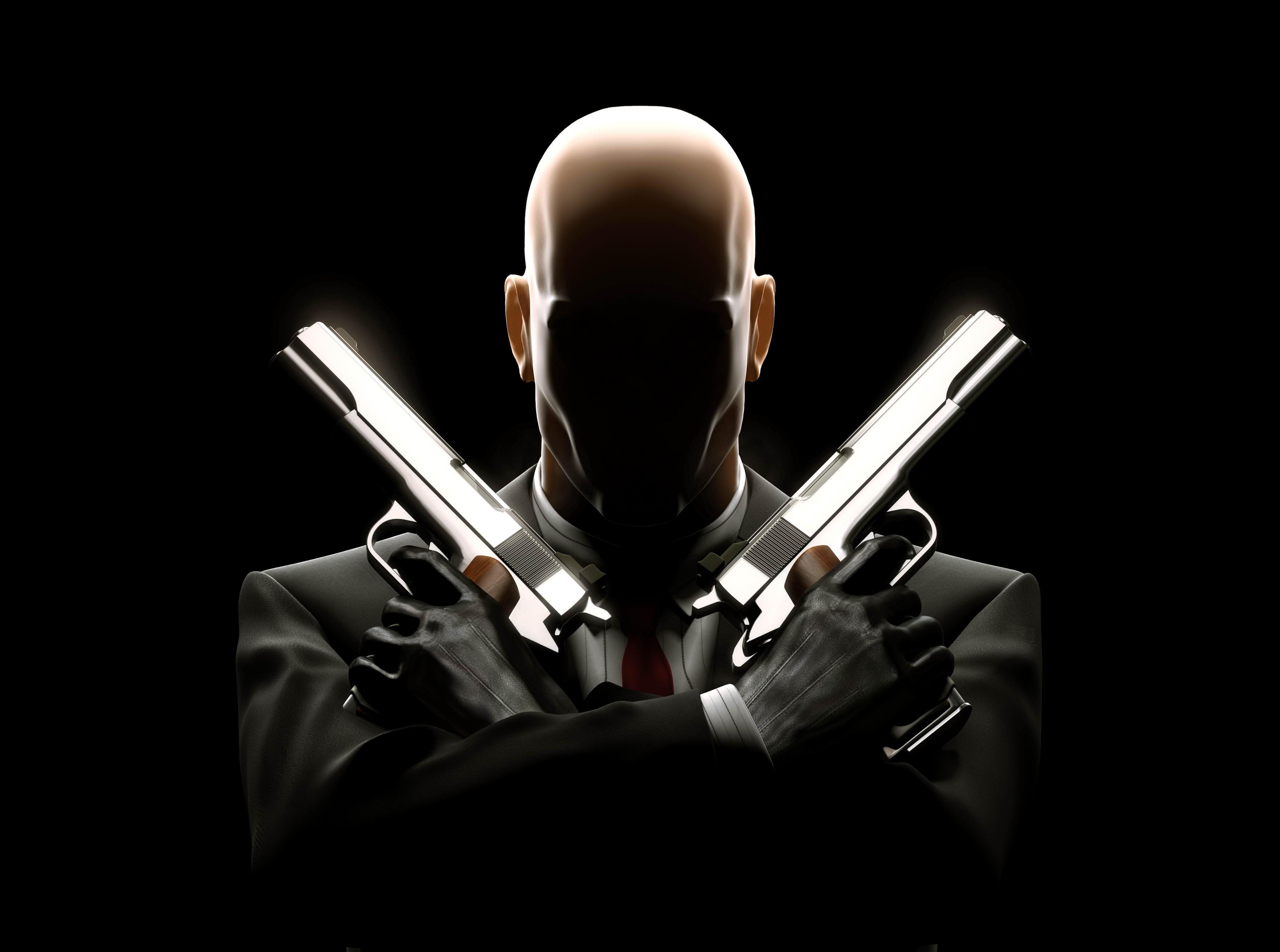 Скачать обои Hitman, Darkness, Assassin, Guns, 1911, Blood Money, Weapon,  Agent 47, раздел игры в разрешении 4000x2976