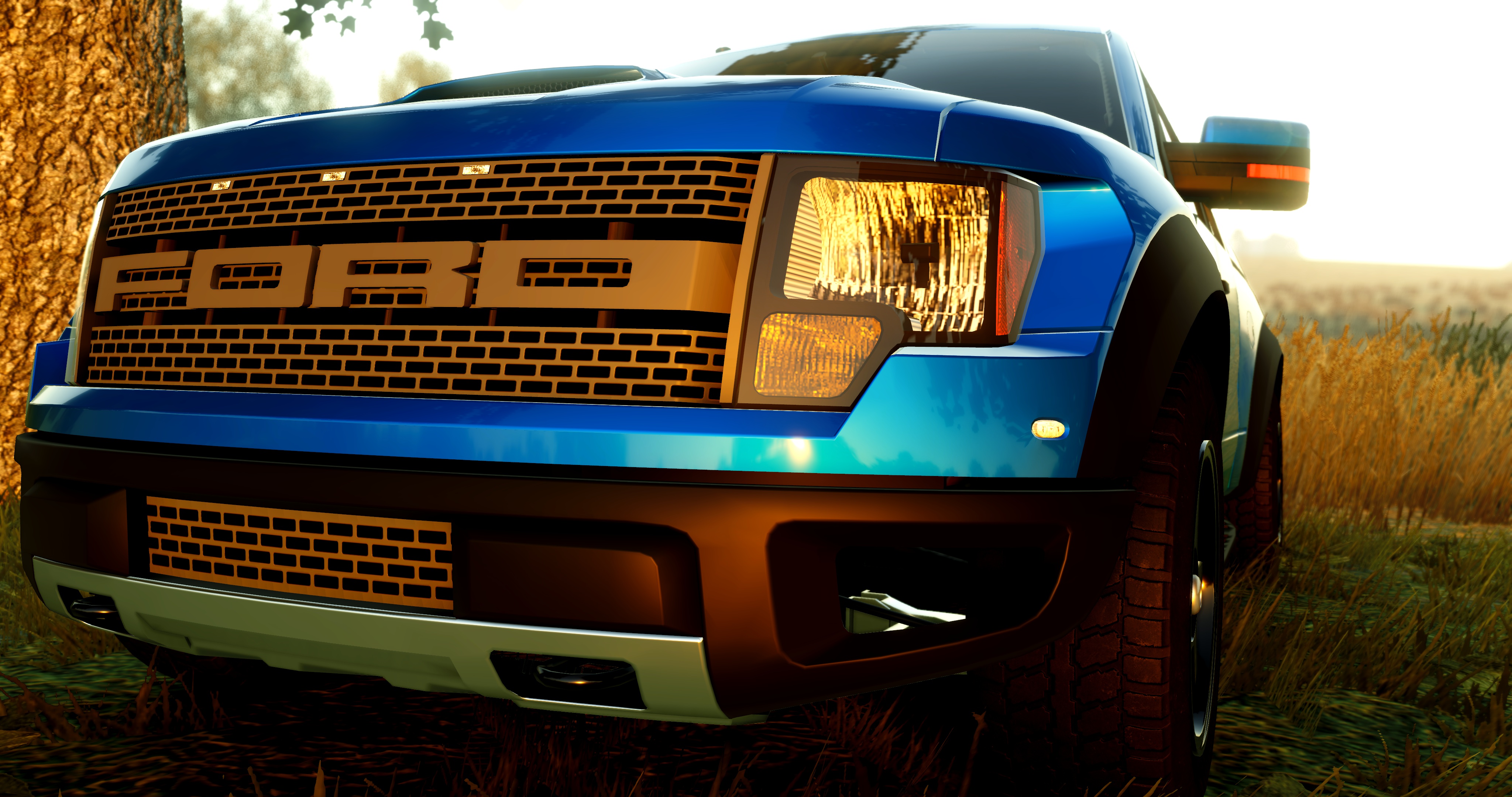 Скачать обои car, game, ford, raptor, blue, truck, f150, раздел игры в  разрешении 4096x2160