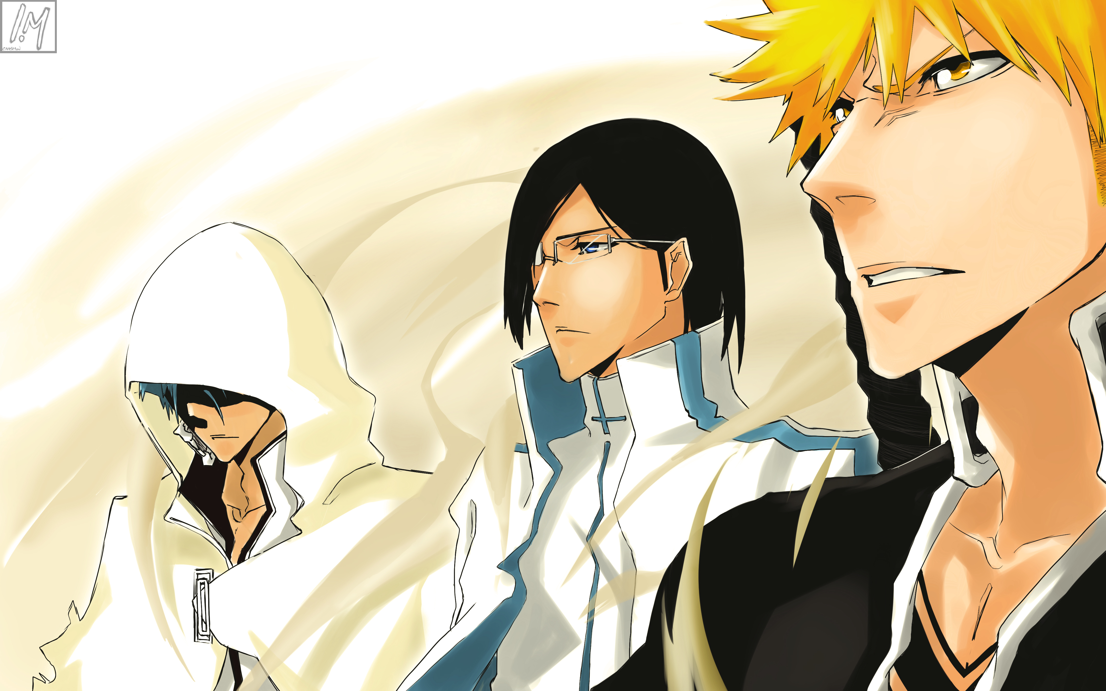 Обои bleach, Ichigo Kurosaki, anime, art, Shinigami, Grimmjow Jaegerjaquez  на телефон и рабочий стол, раздел сёнэн, разрешение 4320x2700 - скачать