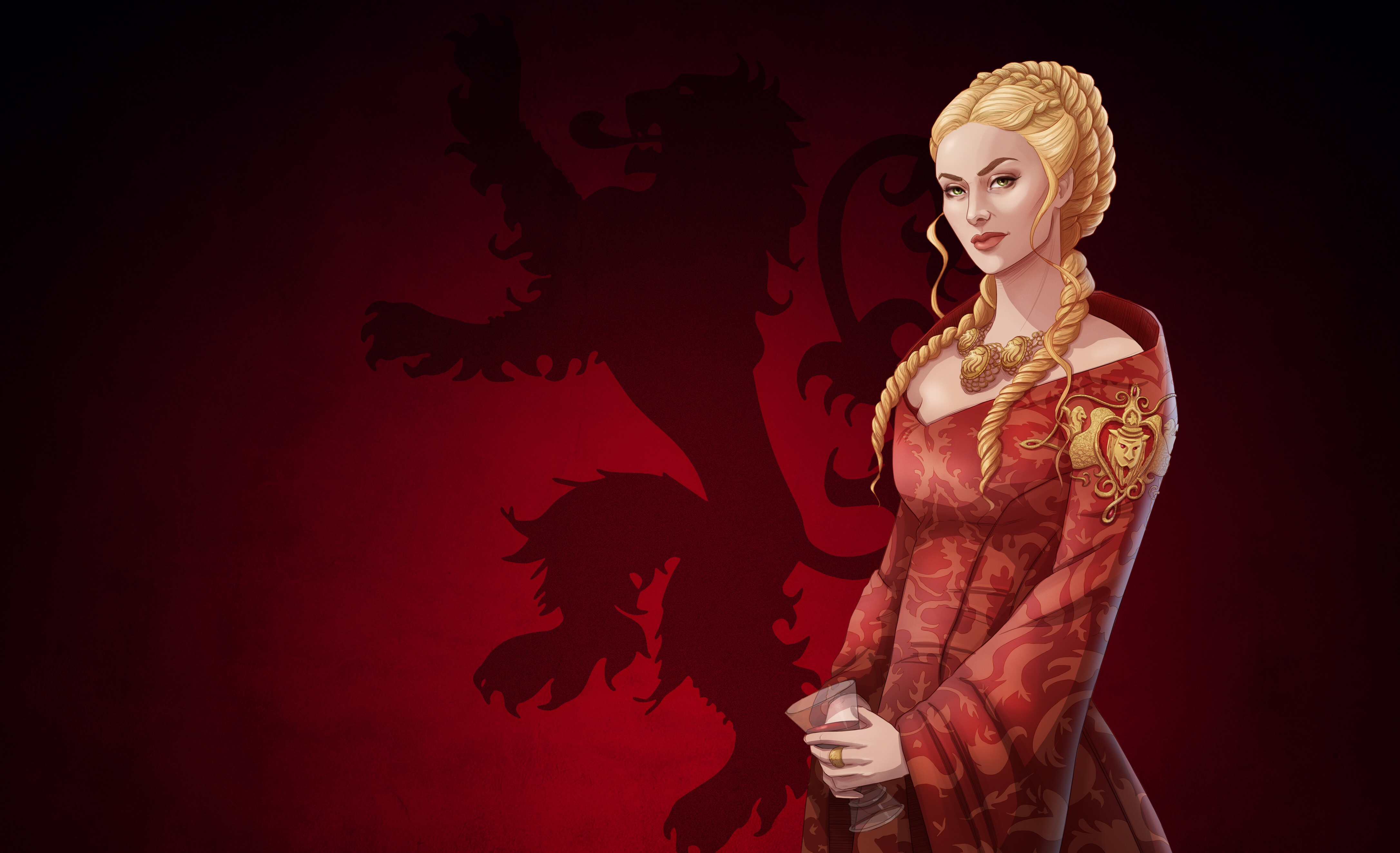 Скачать обои Девушка, Блондинка, Арт, Queen, Игра Престолов, Game of  thrones, Cersei Lannister, Серсея Ланнистер, раздел минимализм в разрешении  4344x2646