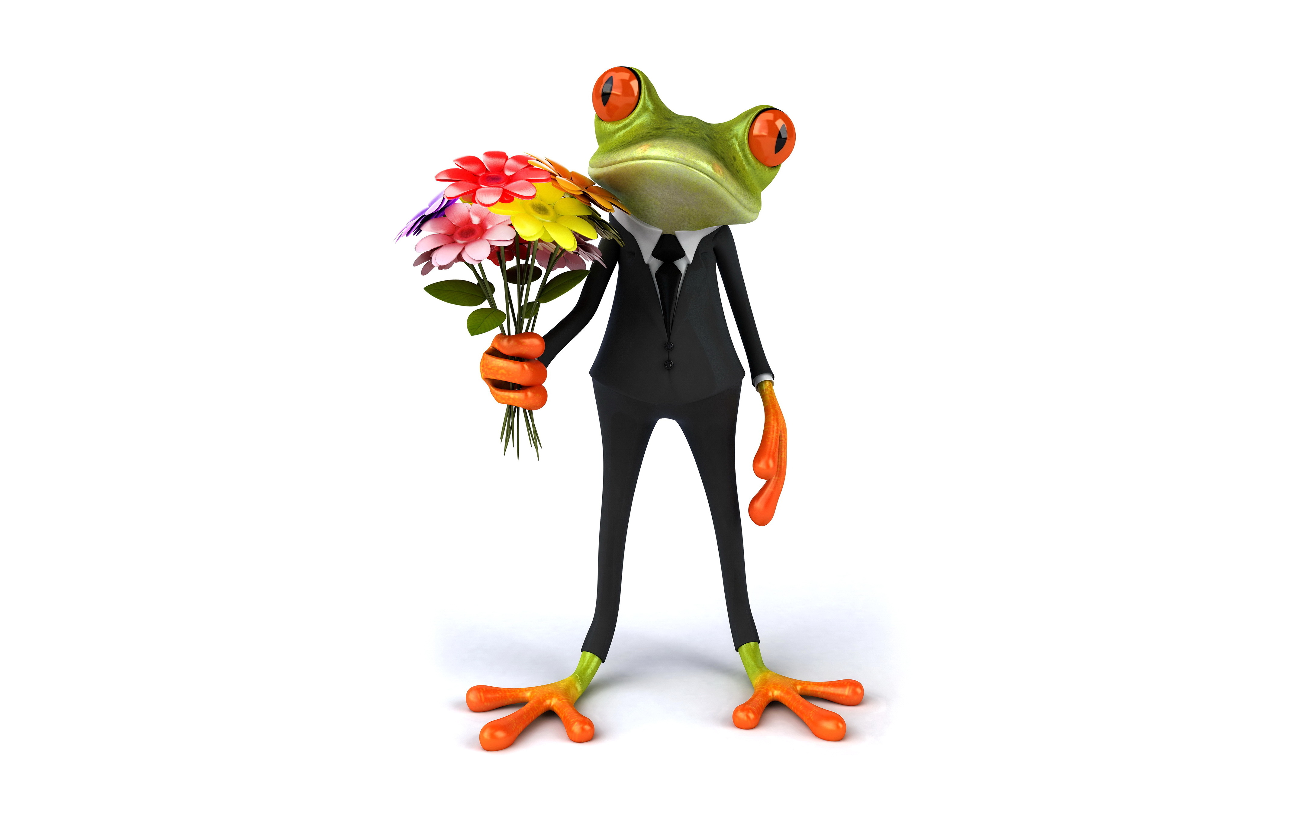 Обои лягушка, frog, flowers, funny, elegant на телефон и рабочий стол,  раздел рендеринг, разрешение 4350x2700 - скачать