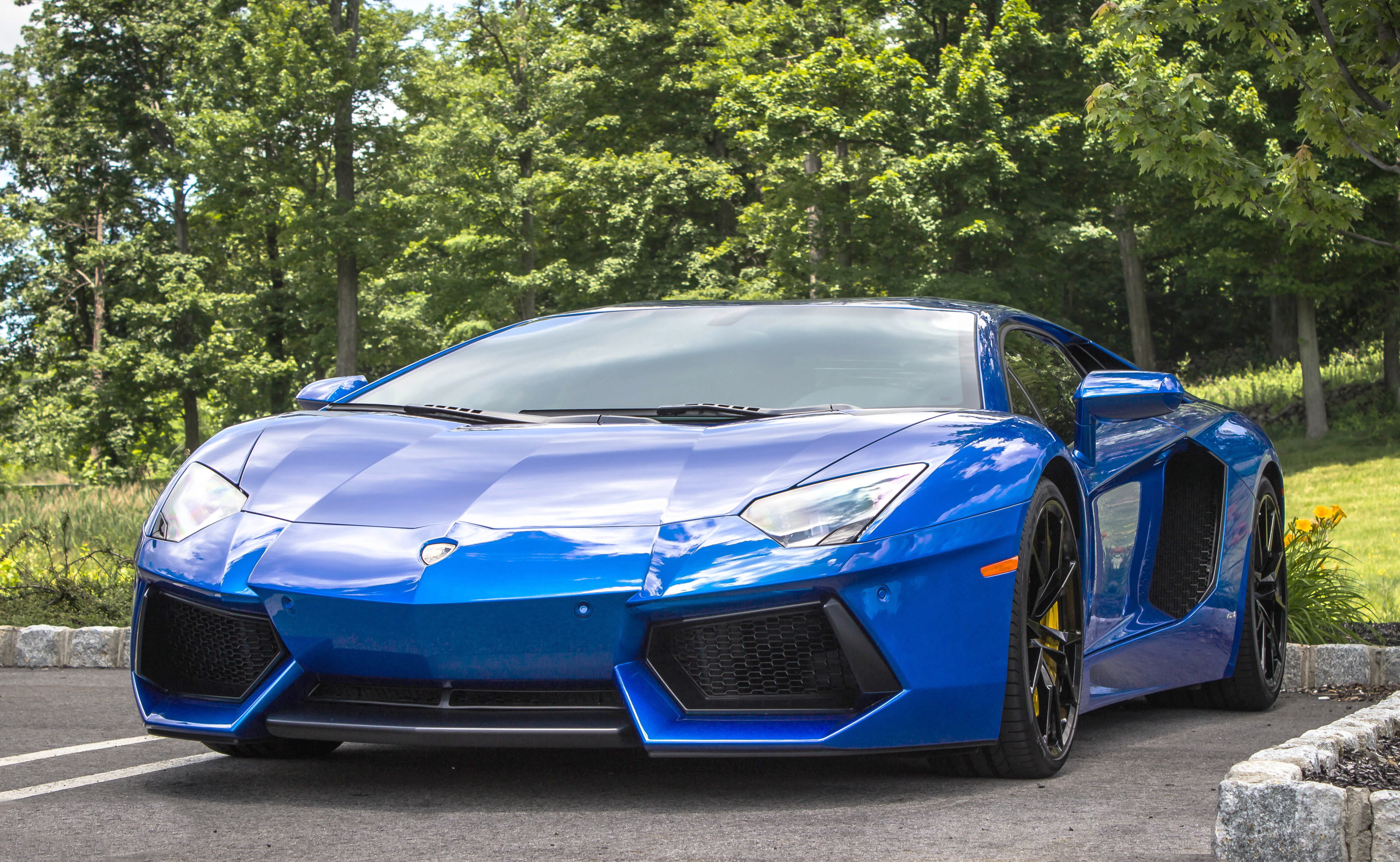 Lamborghini Aventador Blue 4k