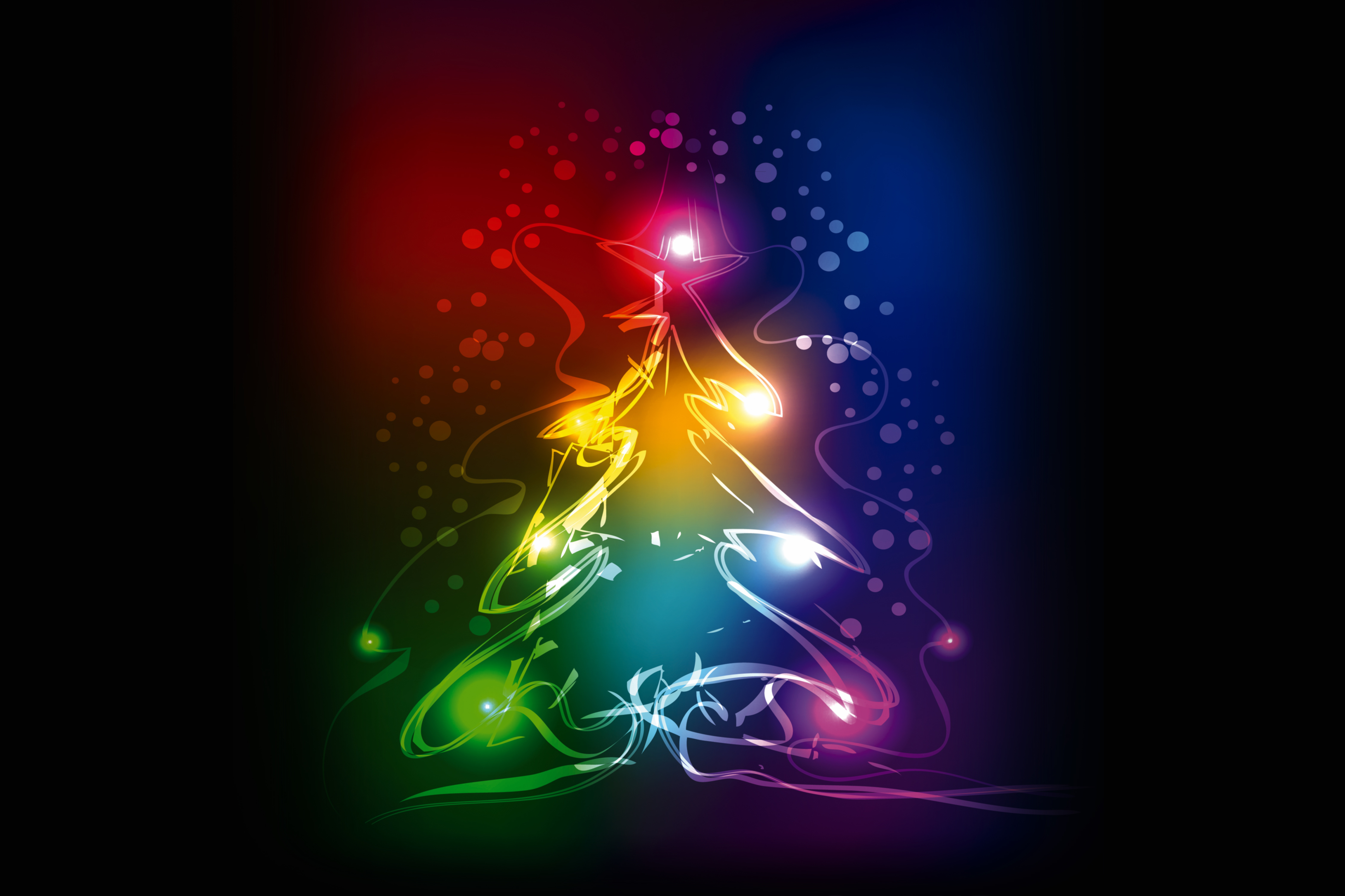 Обои елка, colors, Новый Год, Рождество, christmas, tree, neon, xmas на  телефон и рабочий стол, раздел новый год, разрешение 4500x3000 - скачать