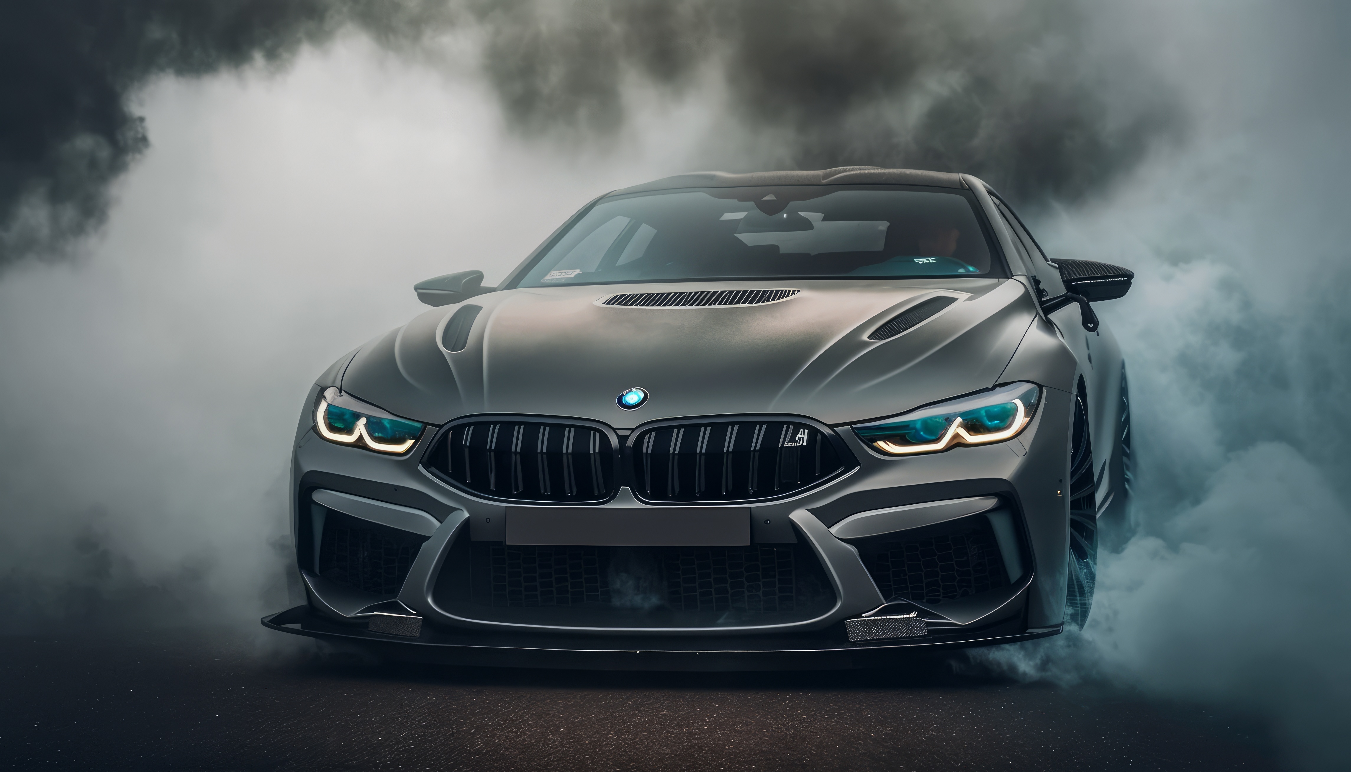 Обои wallpaper, Bmw, Smoke, picture, BMW M8, Front View, AI Art на телефон  и рабочий стол, раздел bmw, разрешение 4579x2616 - скачать