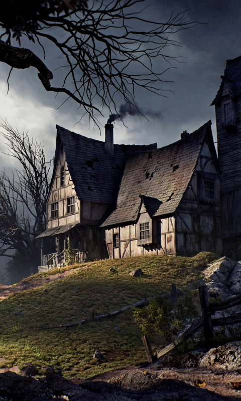 дорога, деревья, горы, забор, Halloween, хэллоуин, road, trees