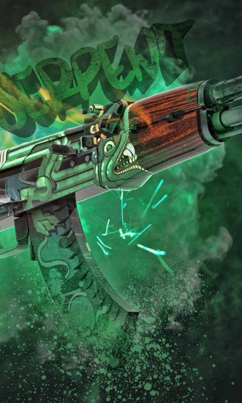 Wallpaper Green, Skin, CS:GO, AK-47 for mobile and desktop, section  текстуры, resolution 3840x2160 - download