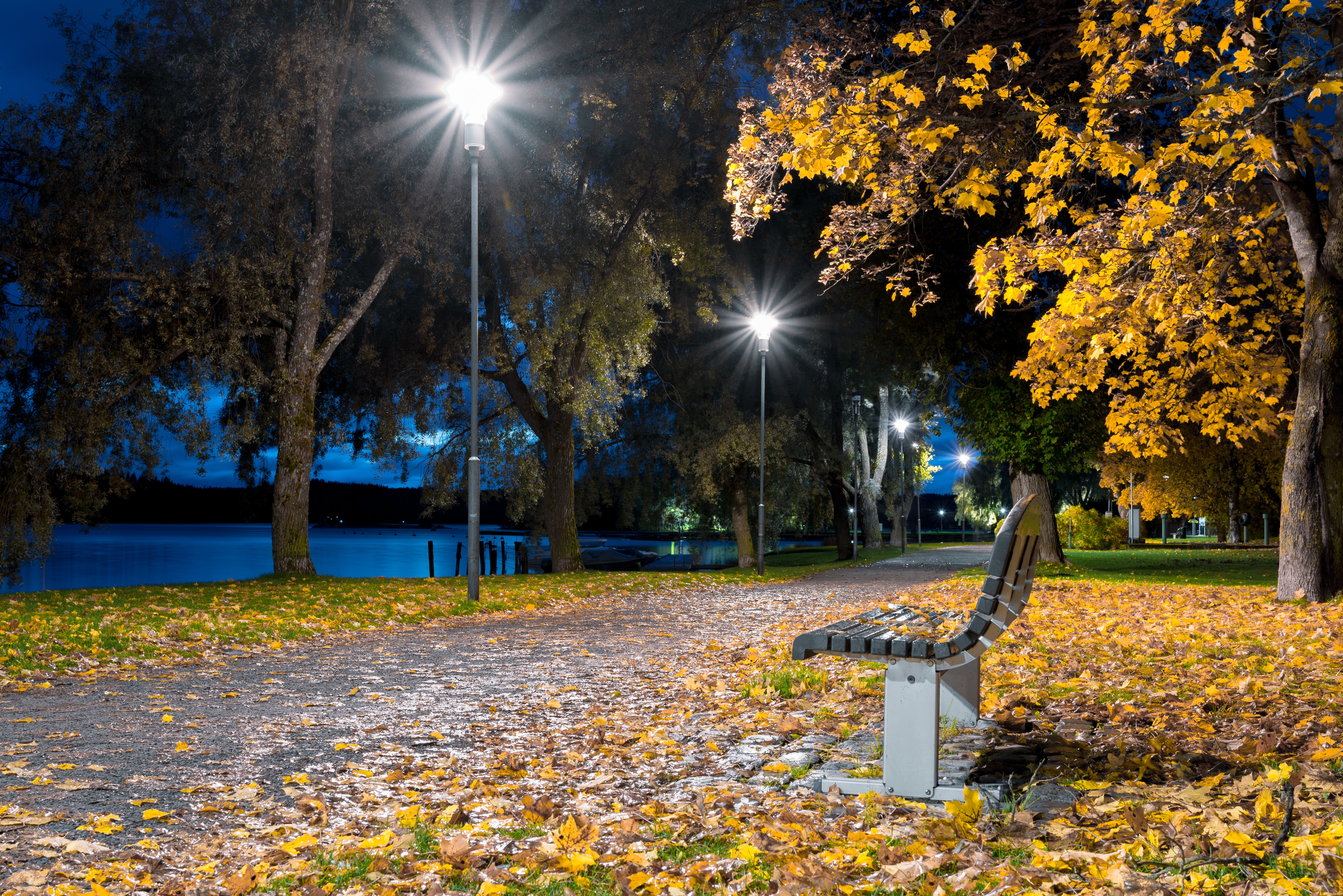 Конец сентября вечер. Майкоп ночной парк. Ночной парк Бугуруслан. Ночной парк в Гомеле. Осень в городе.