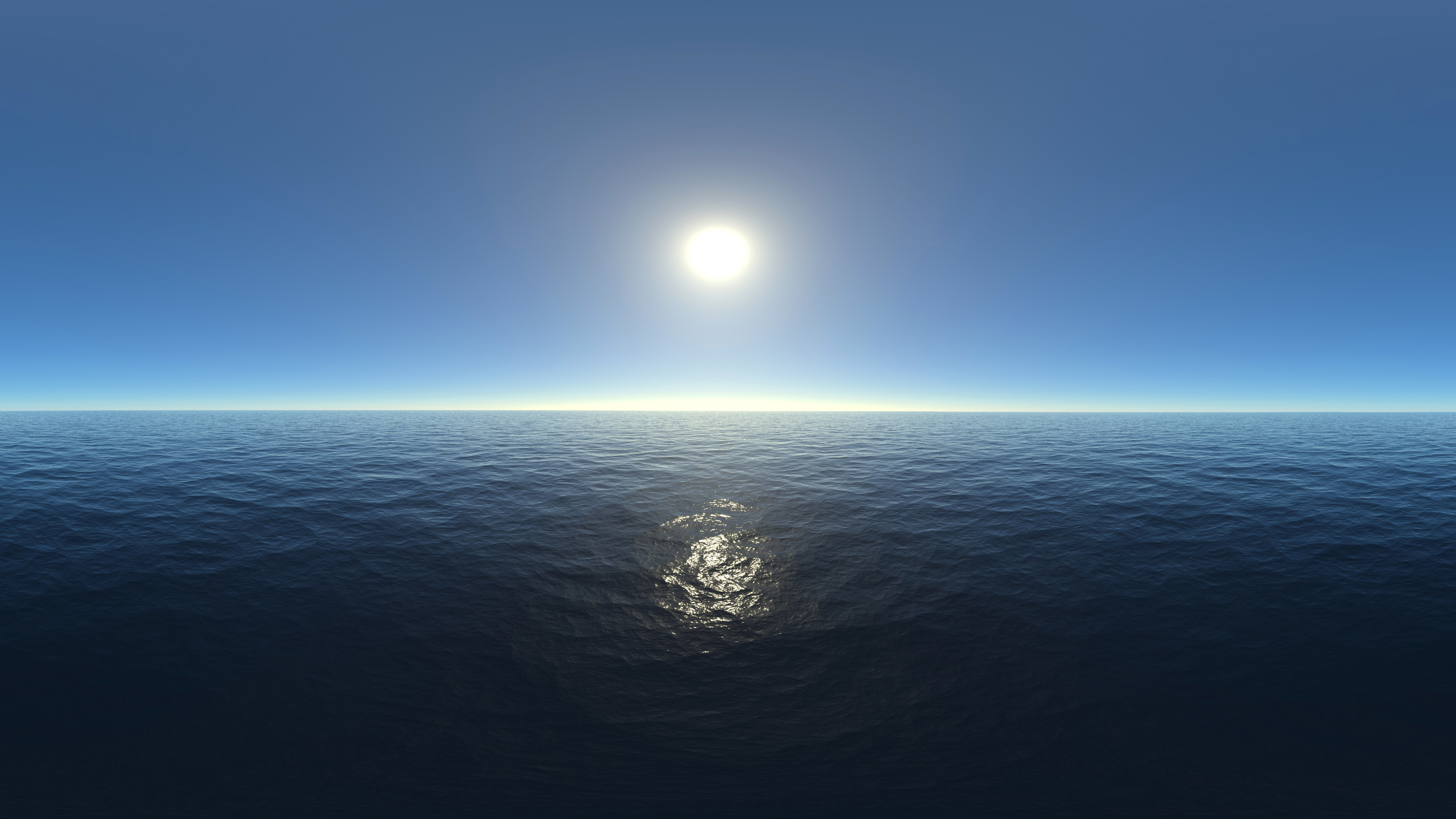 море, небо, солнце, отражение, рябь, горизонт, простор, дымка
