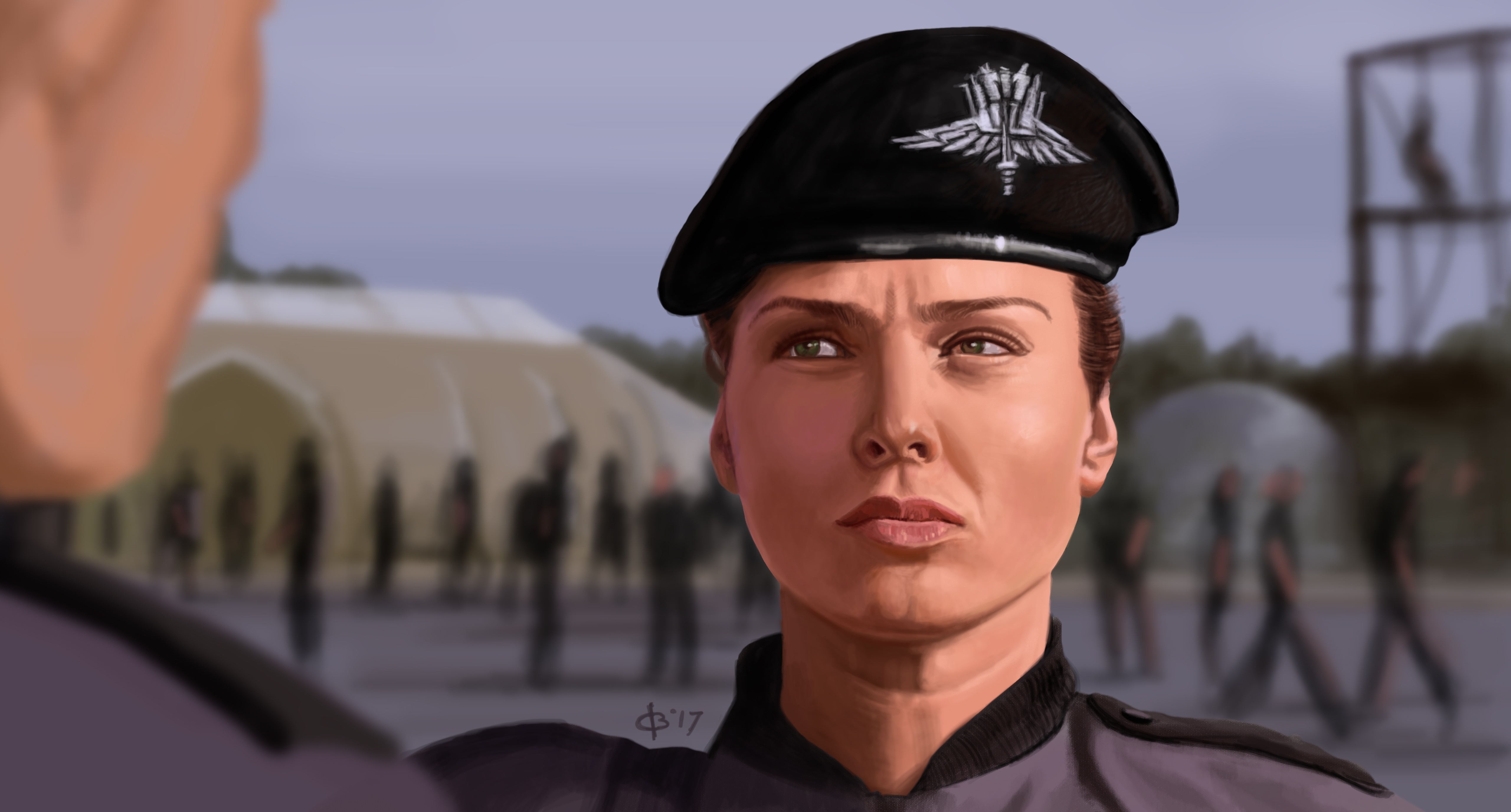 Скачать обои девушка, арт, солдат, Starship Troopers, Звёздный десант,  раздел фильмы в разрешении 5121x2752