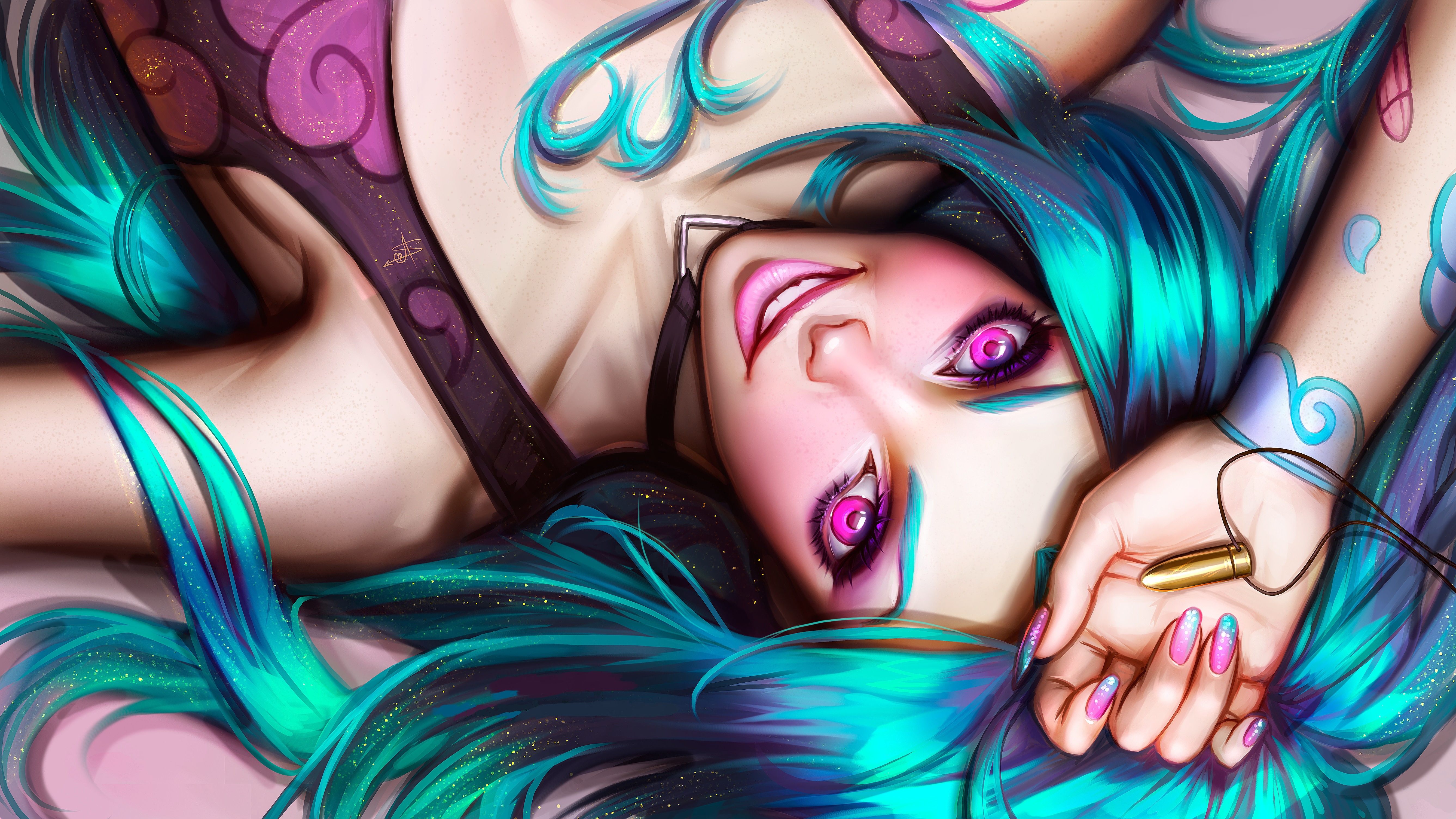 Крутые обои для девочек. Джинкс. Джинкс ЛОЛ. League of Legends Jinx. Джинкс ЛОЛ арт 18.