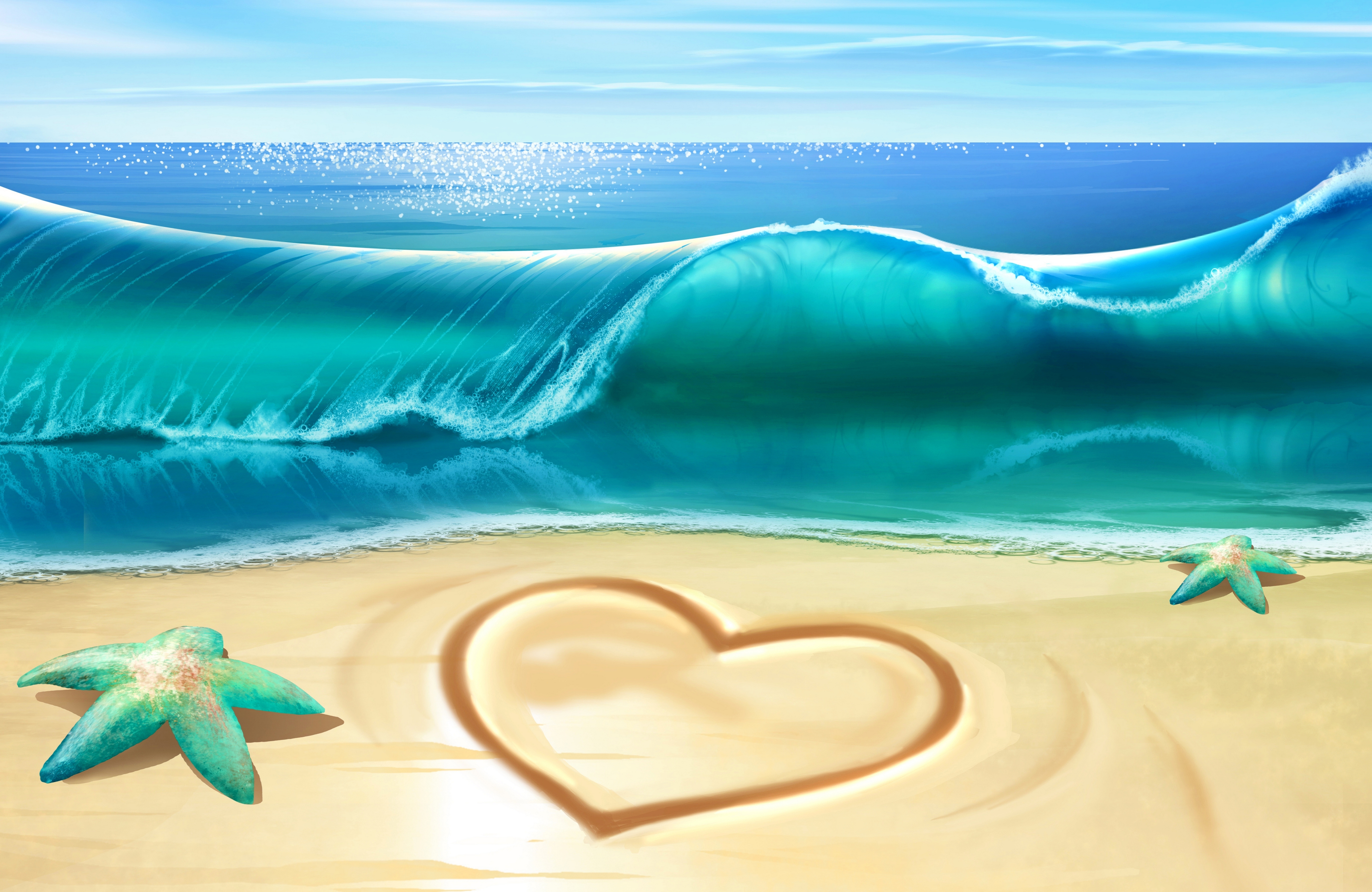 пляж сердце