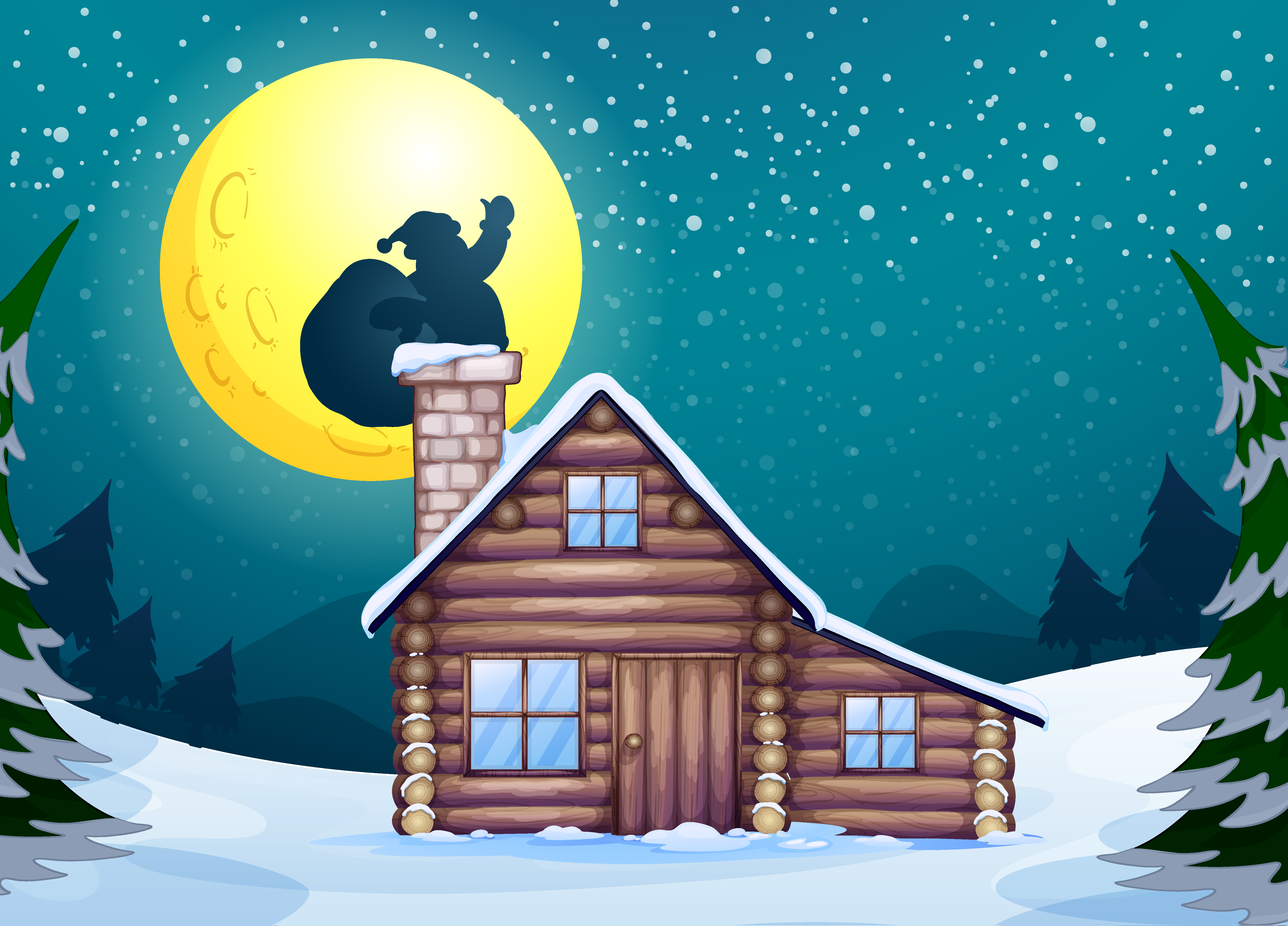 Дом на луне картинки. Рождественские рисунки. Зимний домик мультяшный. Зимний домик для детей. Ночь рисунок.