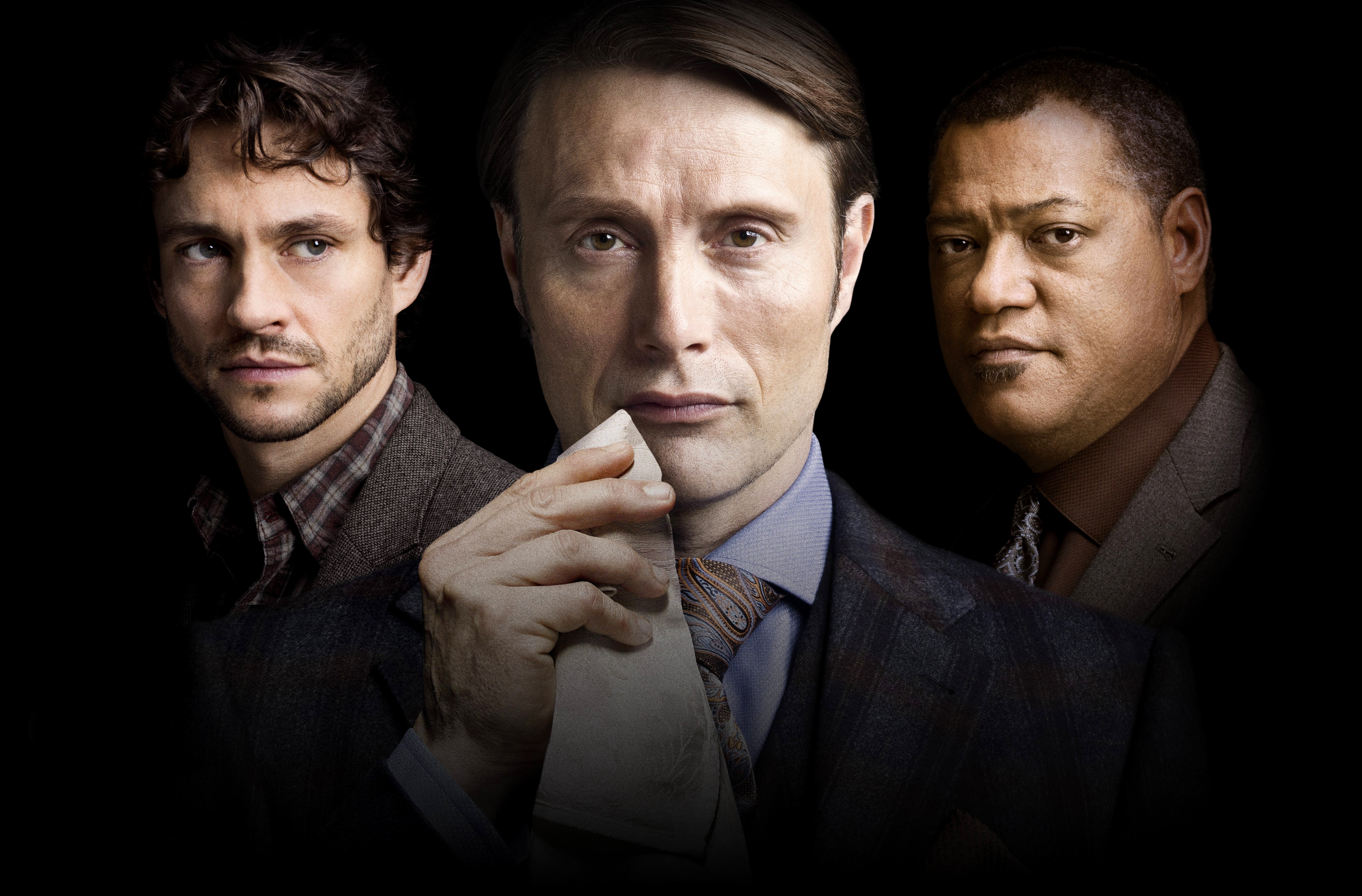 Обои сериал, актеры, Mads Mikkelsen, Мадс Миккельсен, Will Graham, Laurence  Fishburne, Hugh Dancy, Хью Дэнси на телефон и рабочий стол, раздел фильмы,  разрешение 5700x3750 - скачать