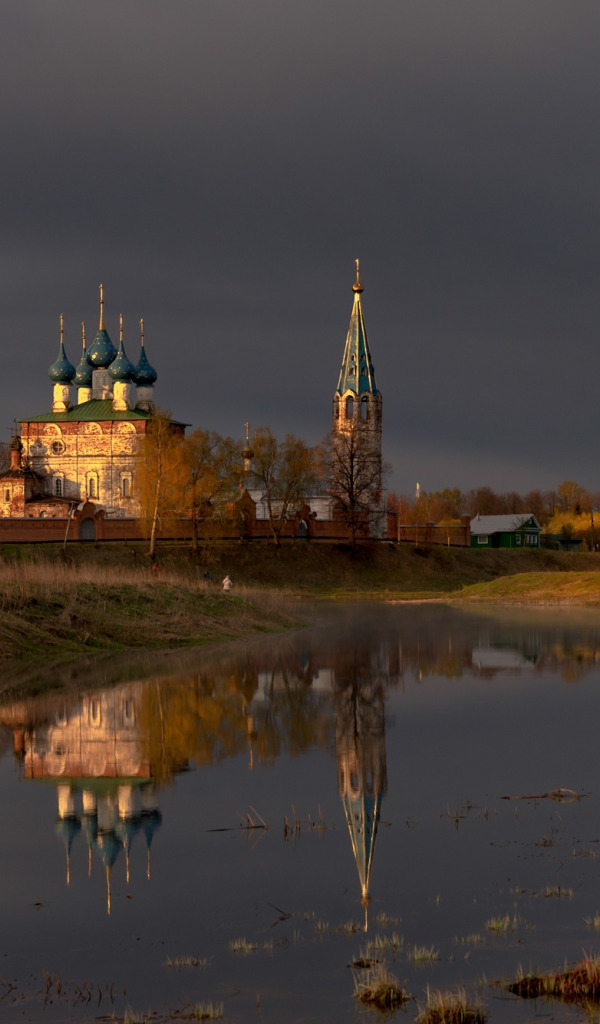 Пейзаж Россия храм река