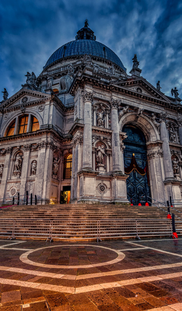 вечер, Италия, Венеция, собор, архитектура, Italy, Venice, Santa Maria della Salute