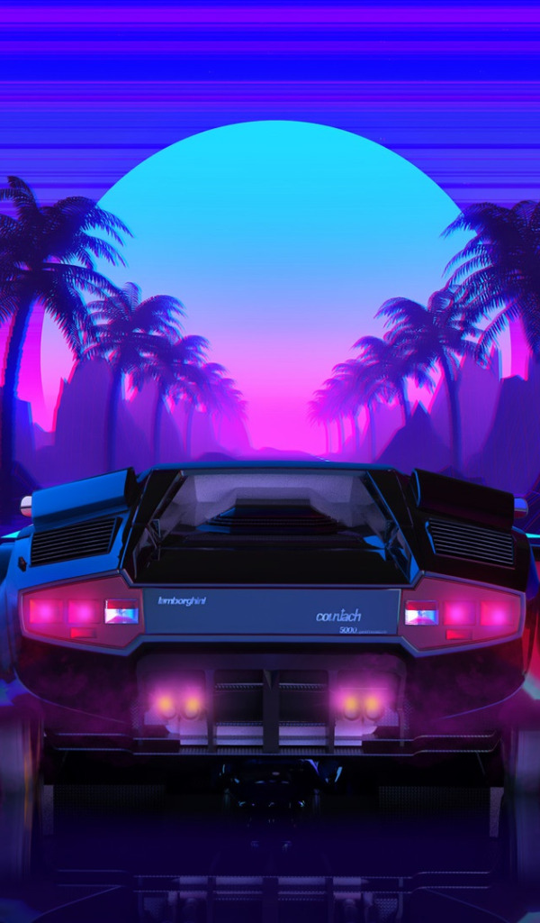 Lamborghini Countach Retro Wave