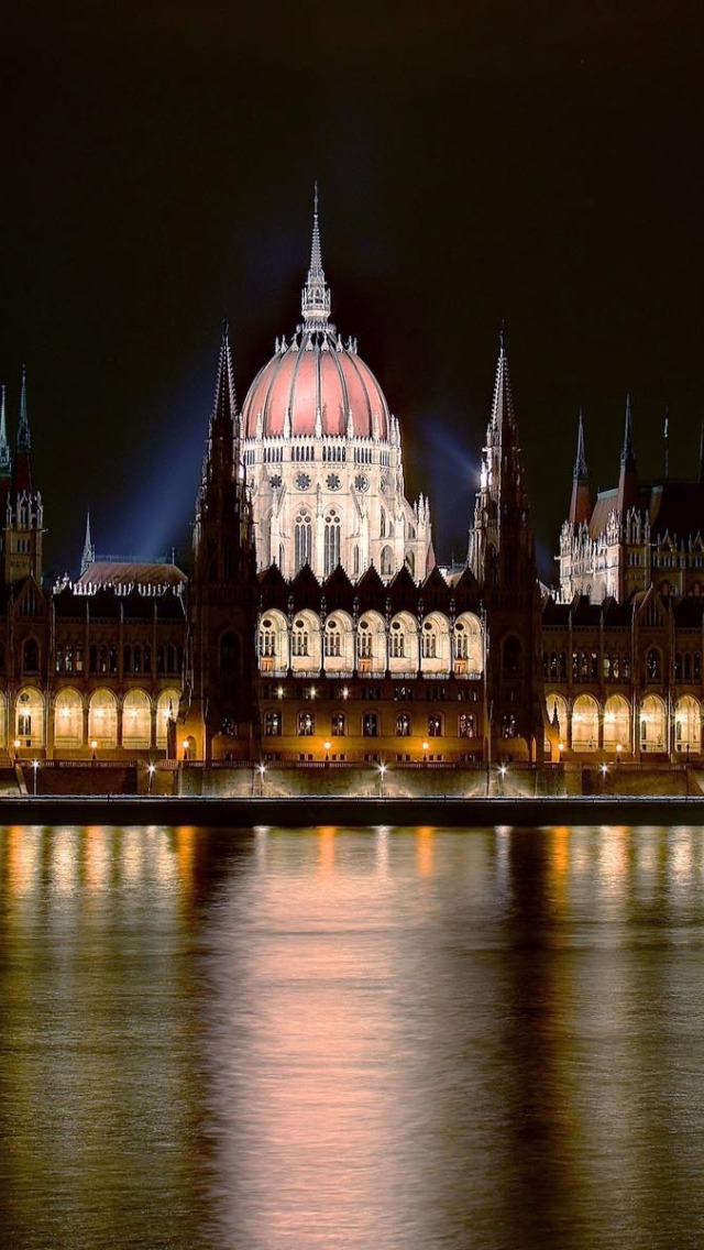 ночь, замок, Дворец, Парламент, castle, Венгрия, Будапешт, Budapest