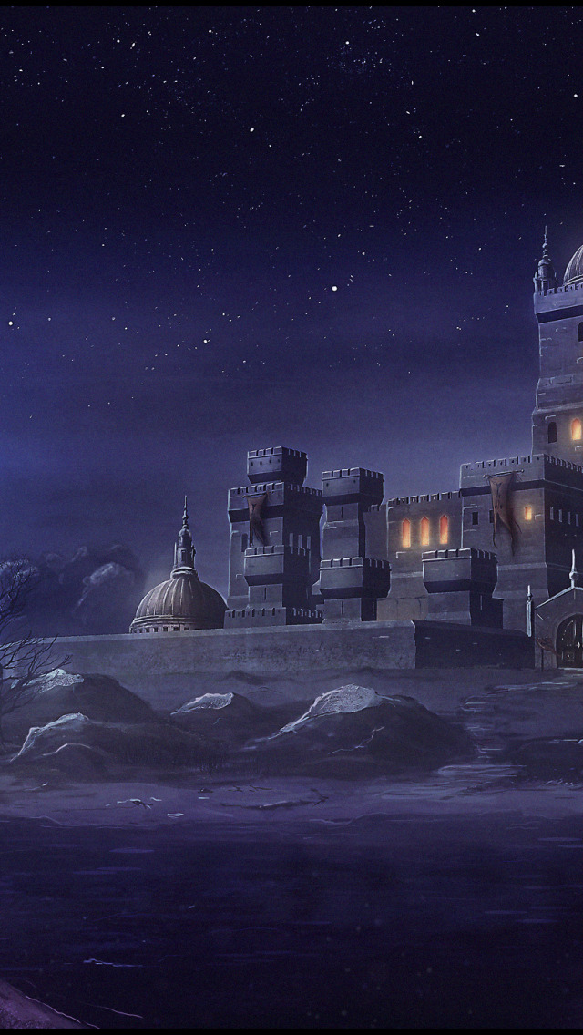 Город полумесяца дом пламени и тени. Город полумесяца. Замок ночью с луной. Город полумесяца арты. Арты Луна Восточный замок.