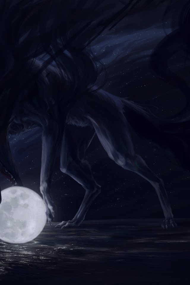 Ночь со зверем владимирова. Ночь Луна животные арт. Арт животное в ночи.
