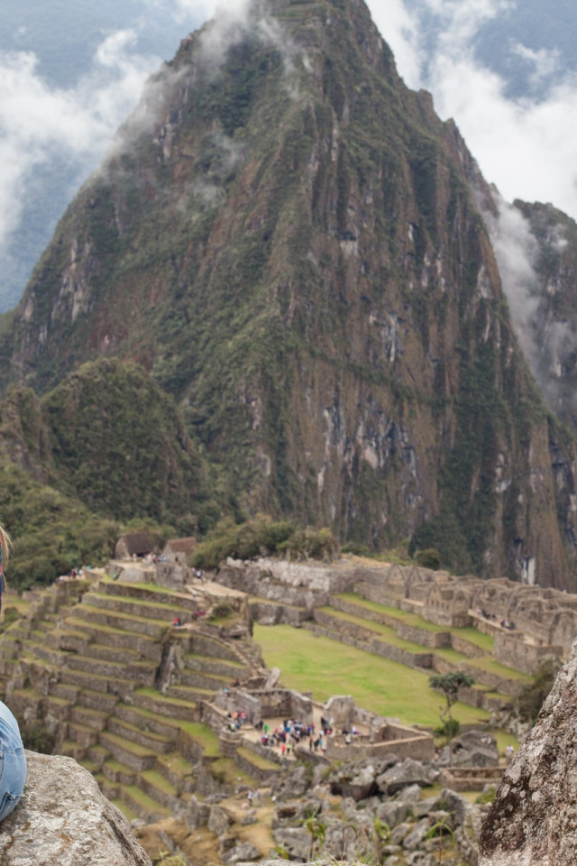 Скачать обои girl, landscape, nature, clouds, Peru, Machu Picchu ...