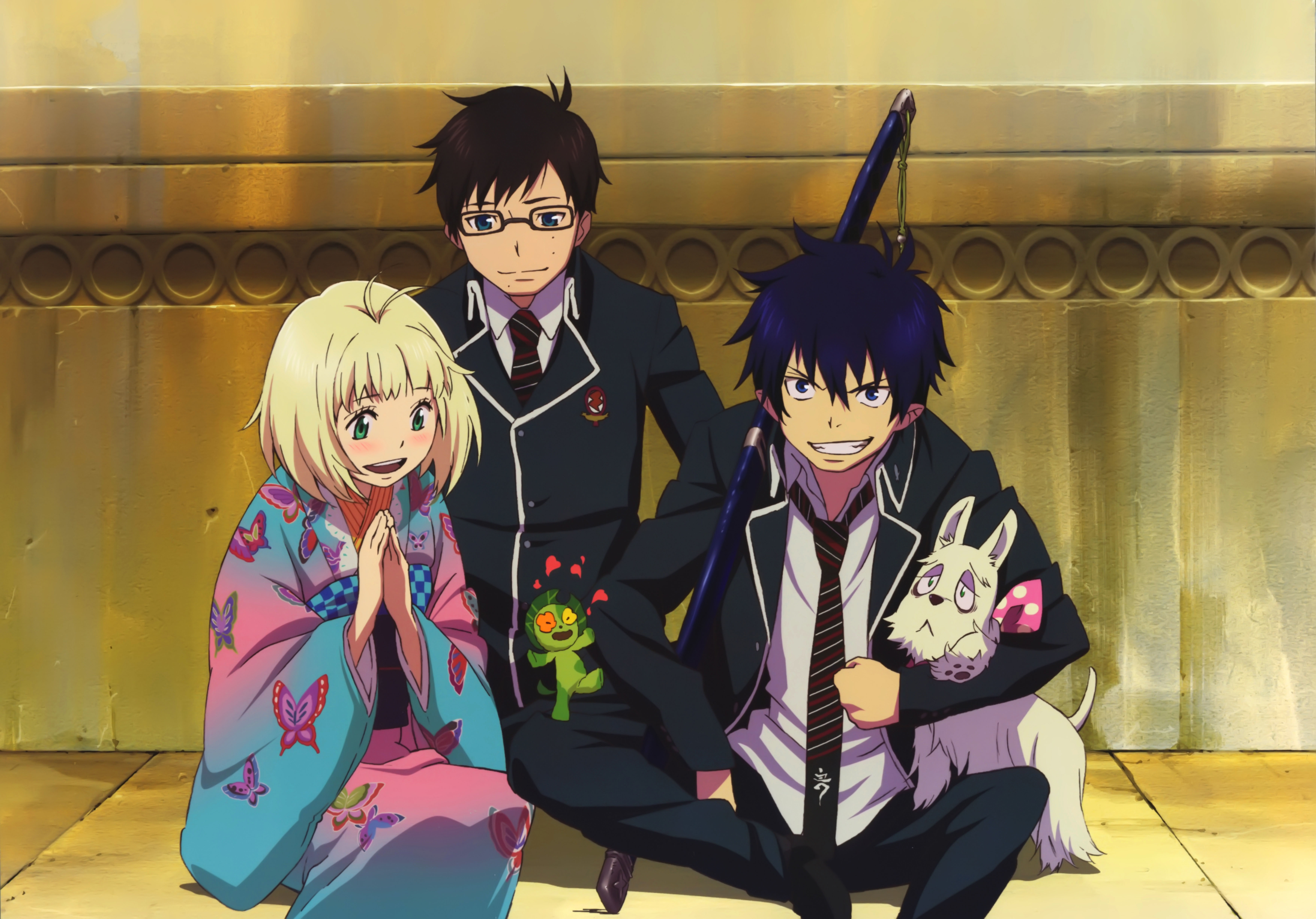 меч, Аниме, кимоно, anime, Ao no <b>Exorcist</b>, <b>Rin</b> Okumura, <b>синий</b> <b>экзорцист</b>, Юк...