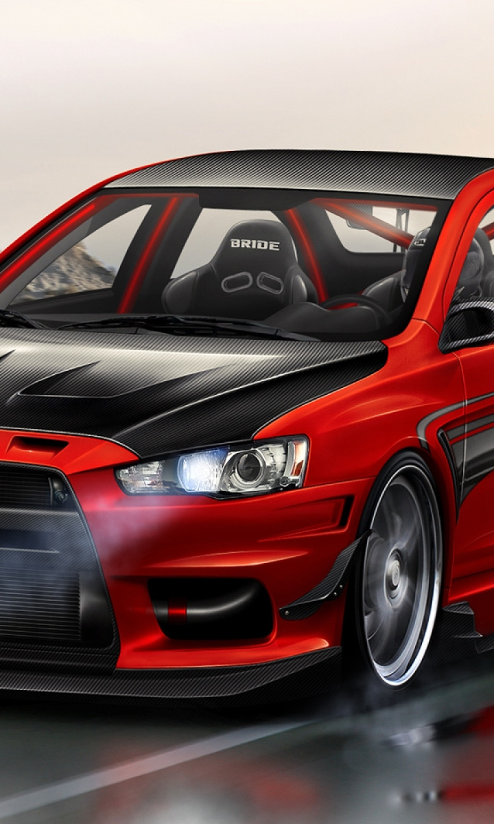 Mitsubishi Lancer Evolution 10 вертикальные