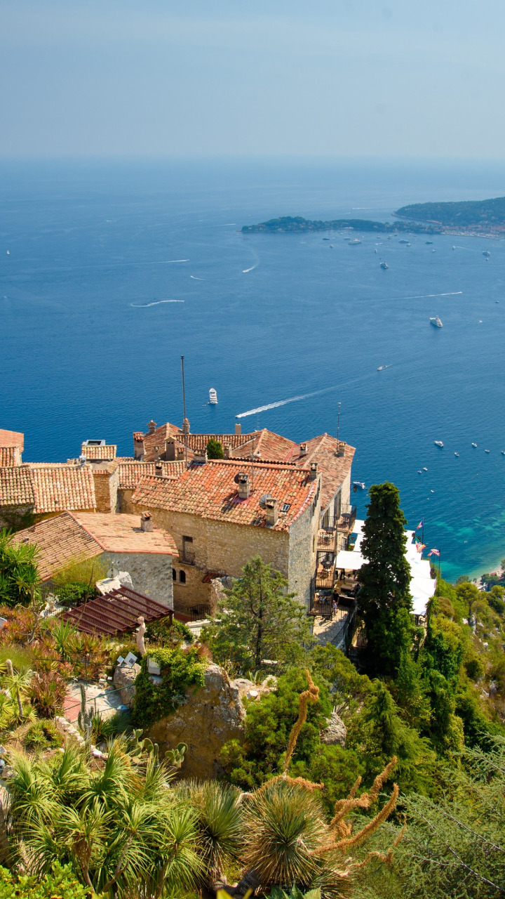 море, Франция, дома, панорама